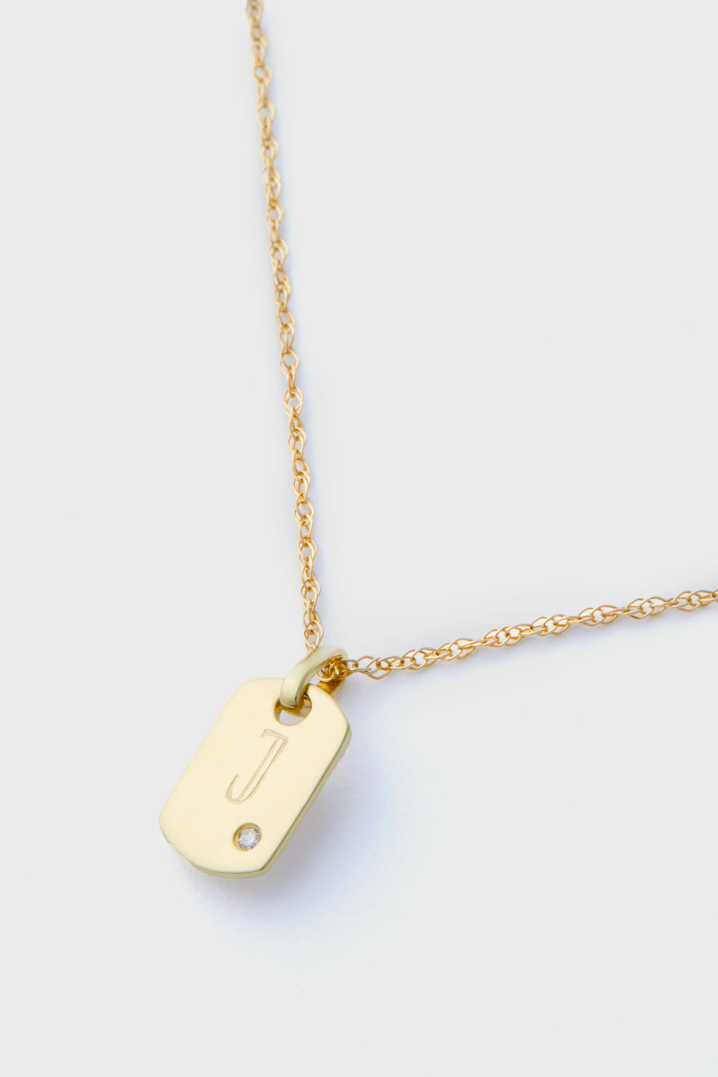14k Gold Diamond Dog Tag Charm - Image 2