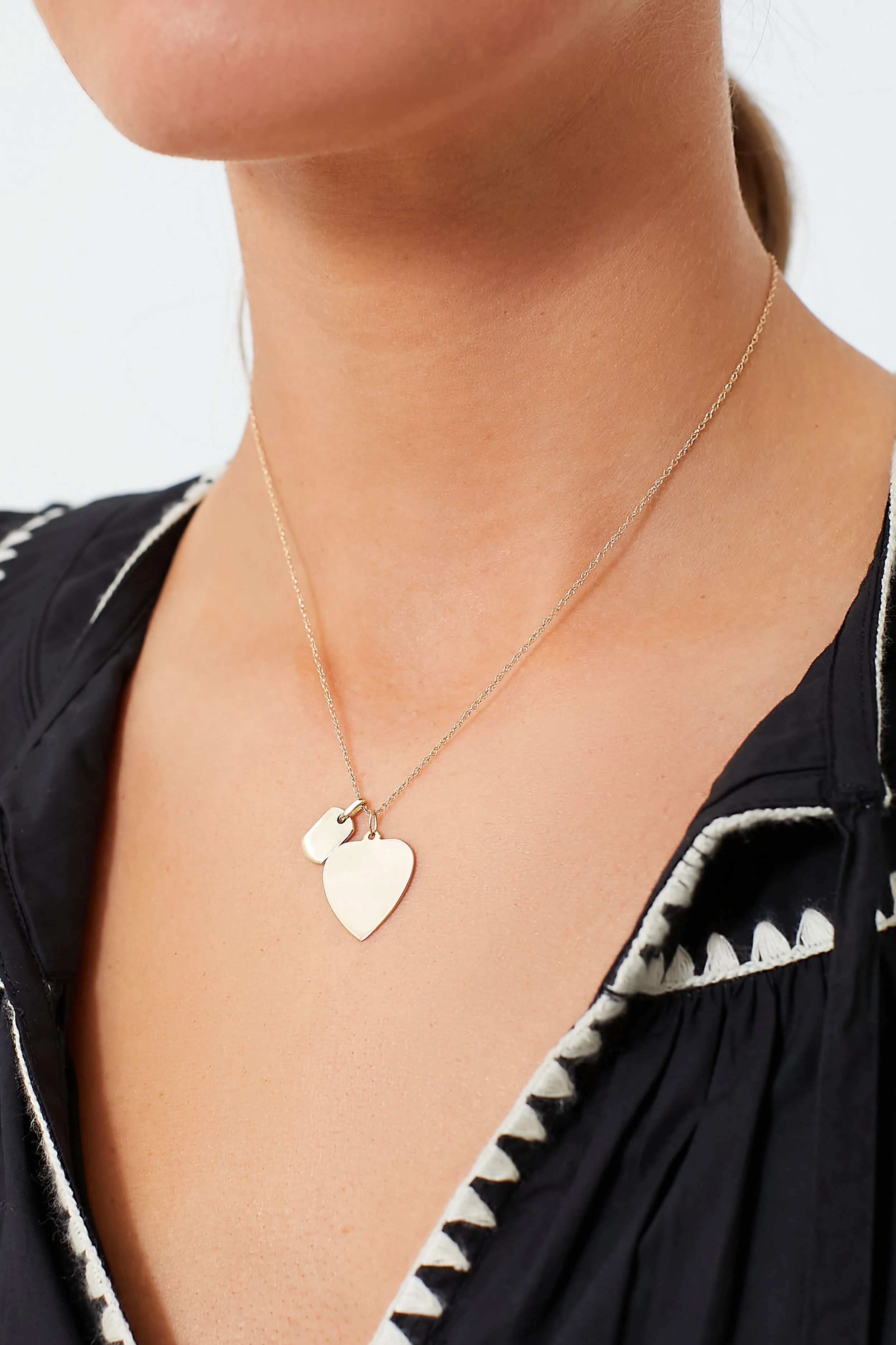 14k Gold Diamond Dog Tag Charm - Image 4