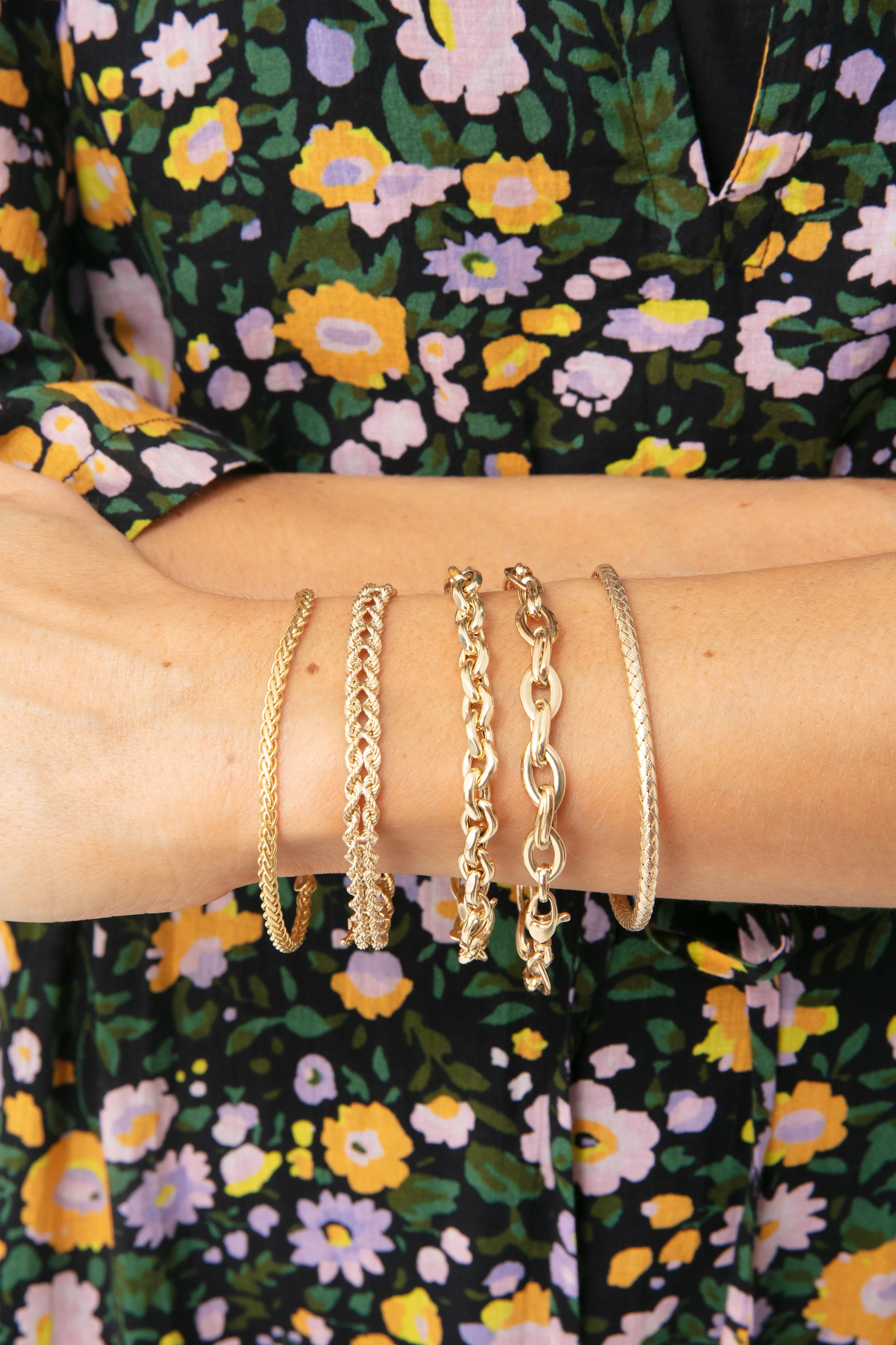 14k Gold Two Row Rope Bracelet - Image 2