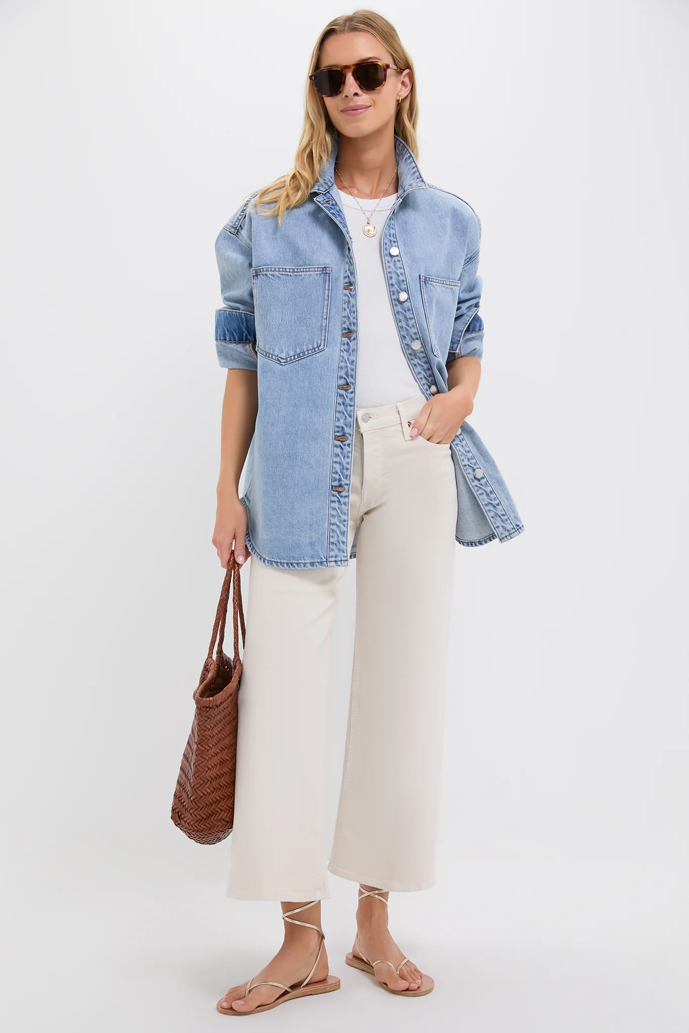 90s Blue Organic Denim Overshirt - Image 2