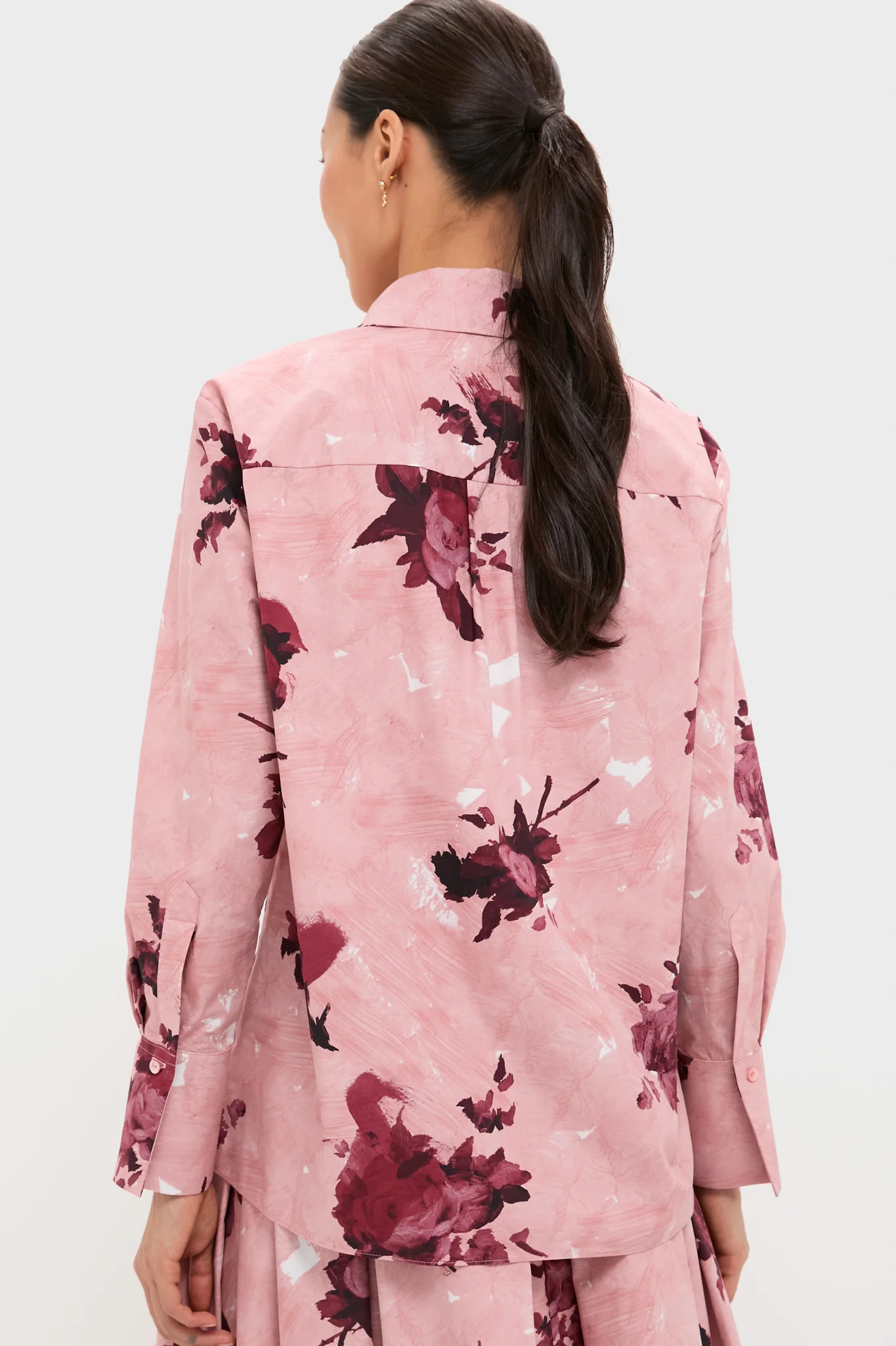 Abstract Rose Slipper Pink Long Sleeve Shirt - Image 4