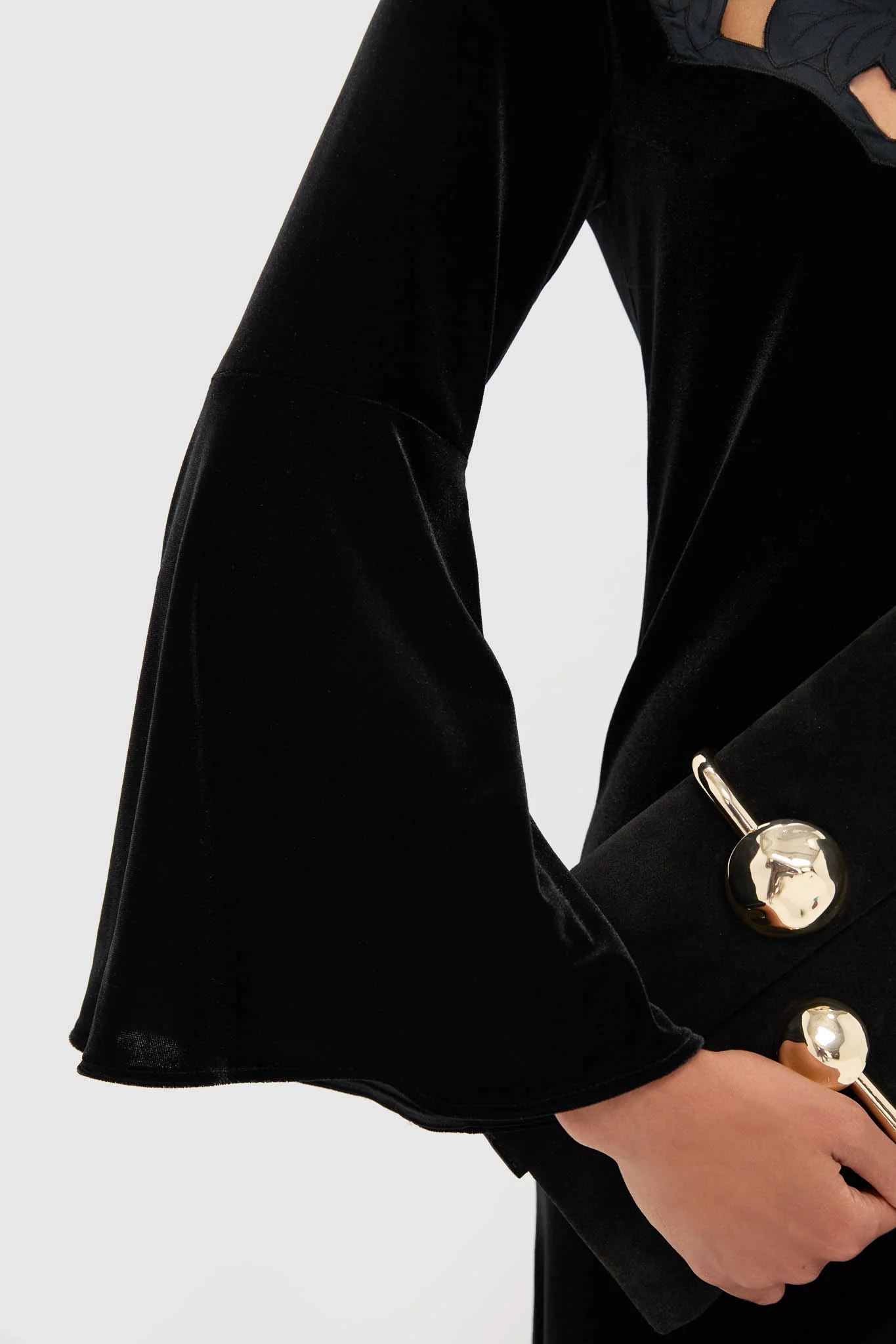 Accademia Black Velvet Bell Sleeve Catherine Maxi Dress - Image 6