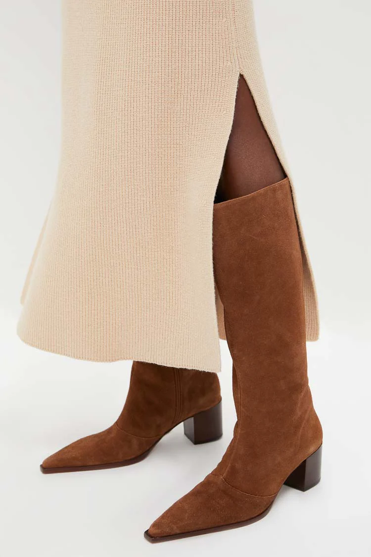 Almond Knit Anya Midi Dress - Image 5