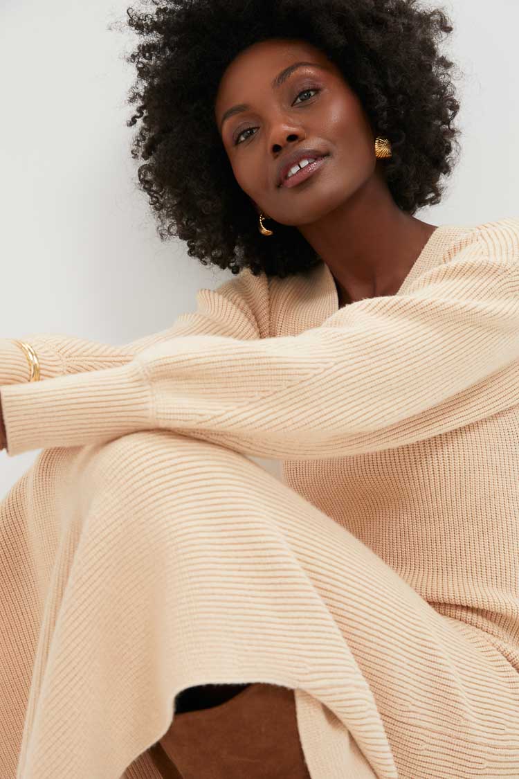 Almond Knit Anya Midi Dress - Image 6