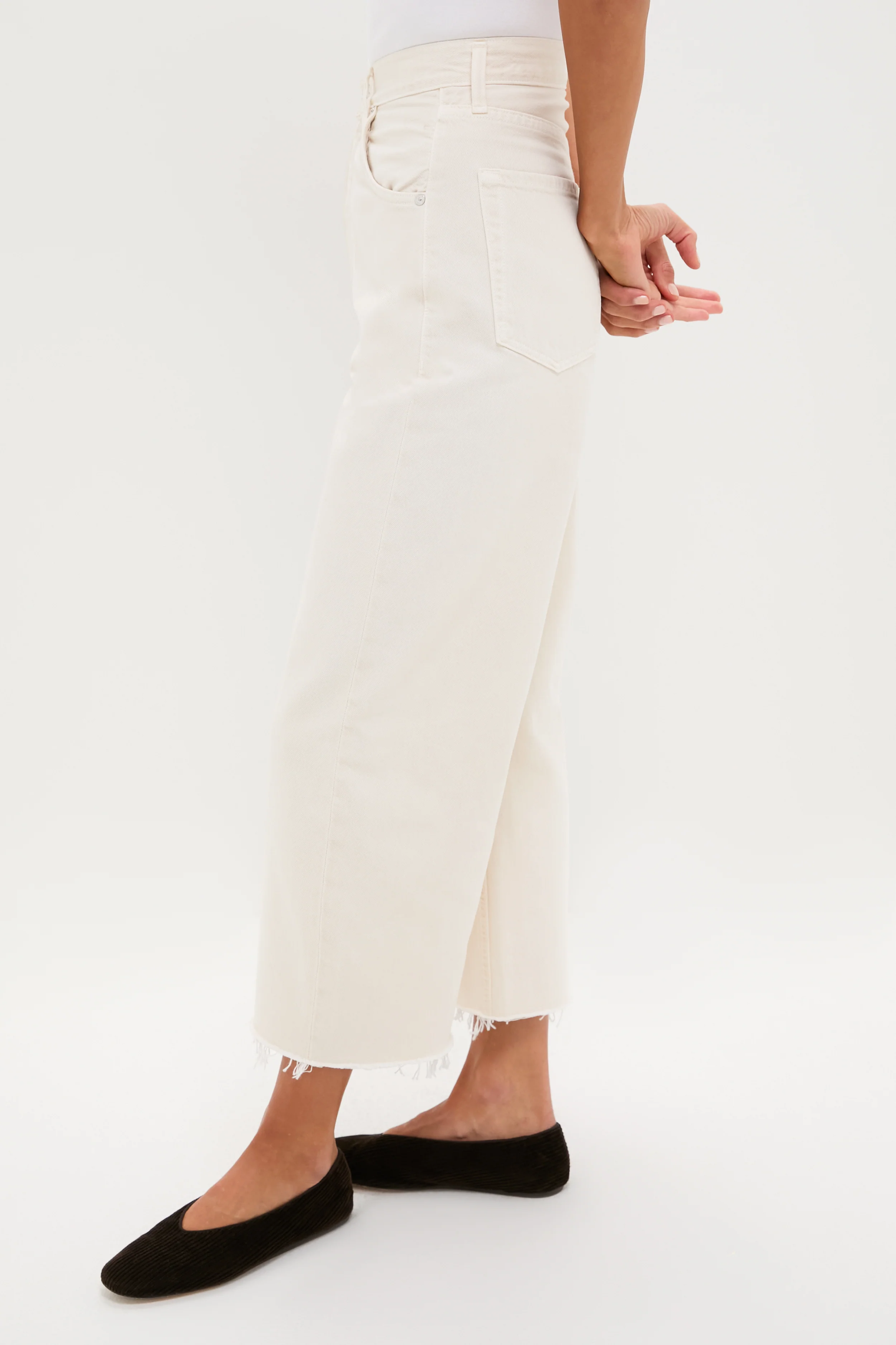 Almondette Ayla Raw Hem Crop - Image 3