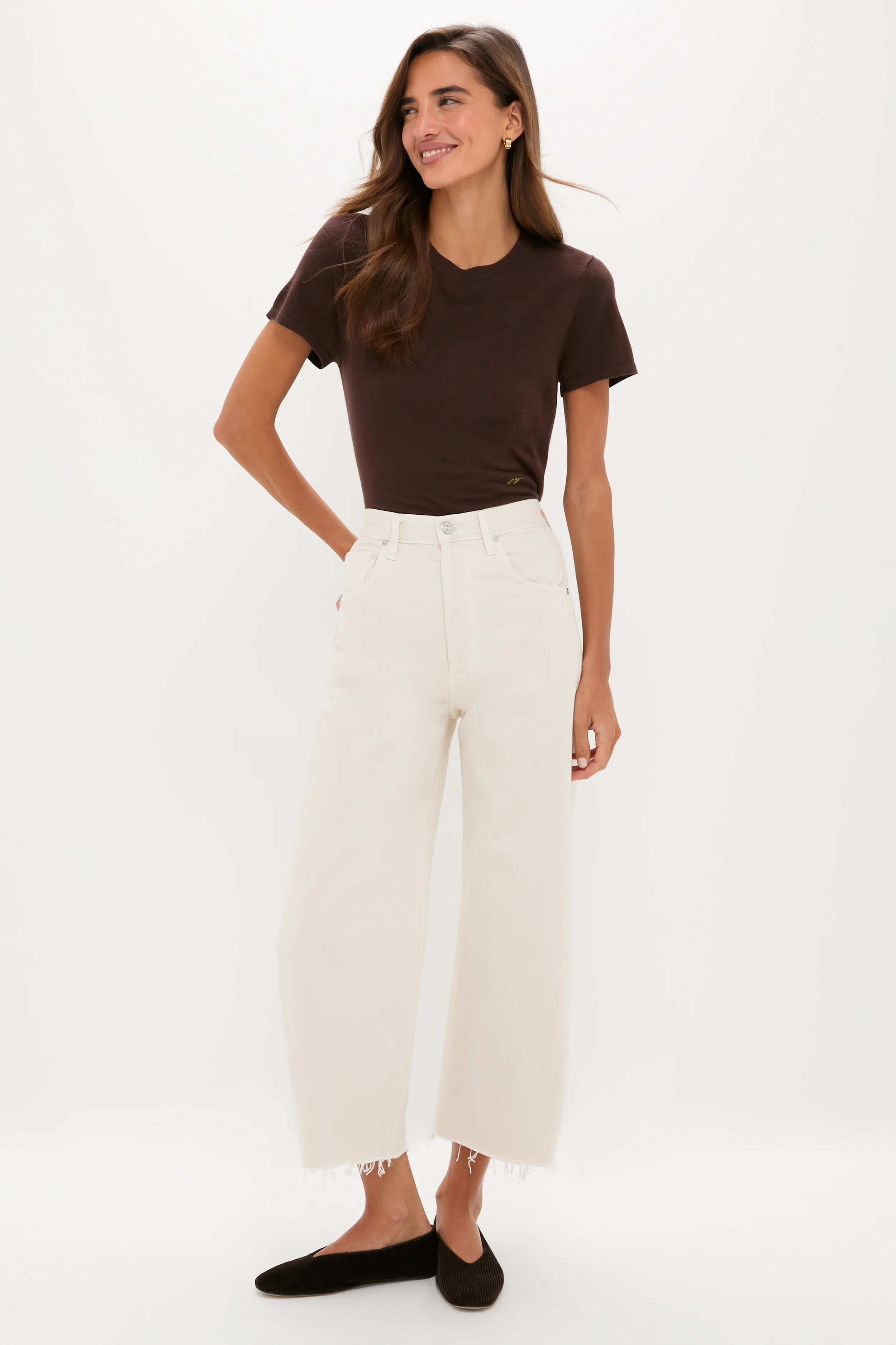Almondette Ayla Raw Hem Crop - Image 6