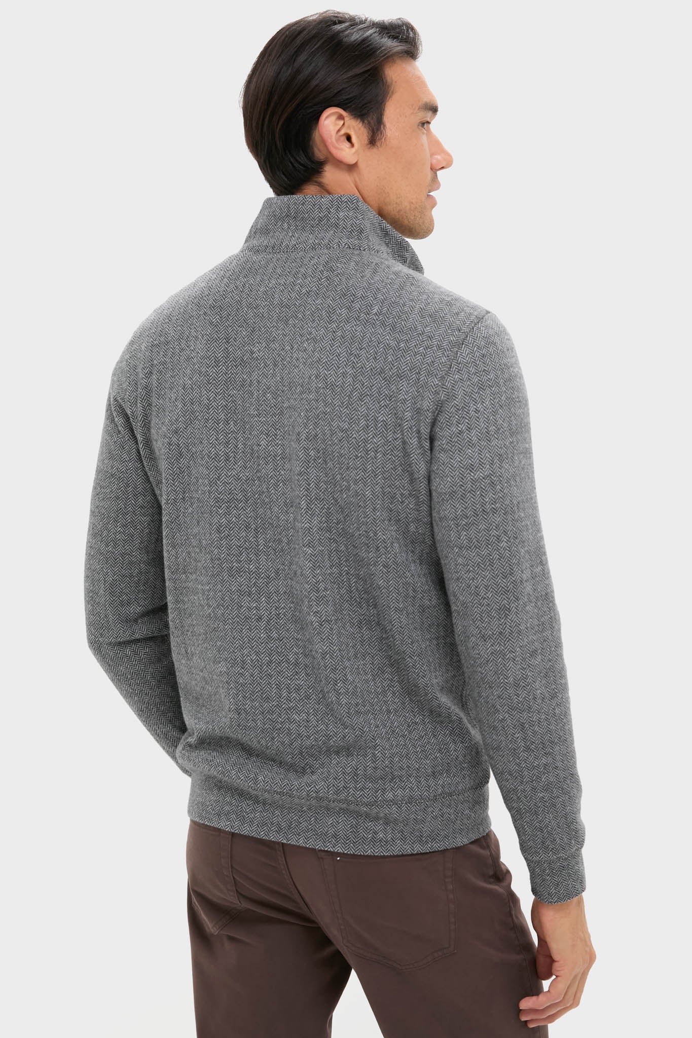 Alpine Gray Herringbone Legend Sweater Quarter Zip - Image 4