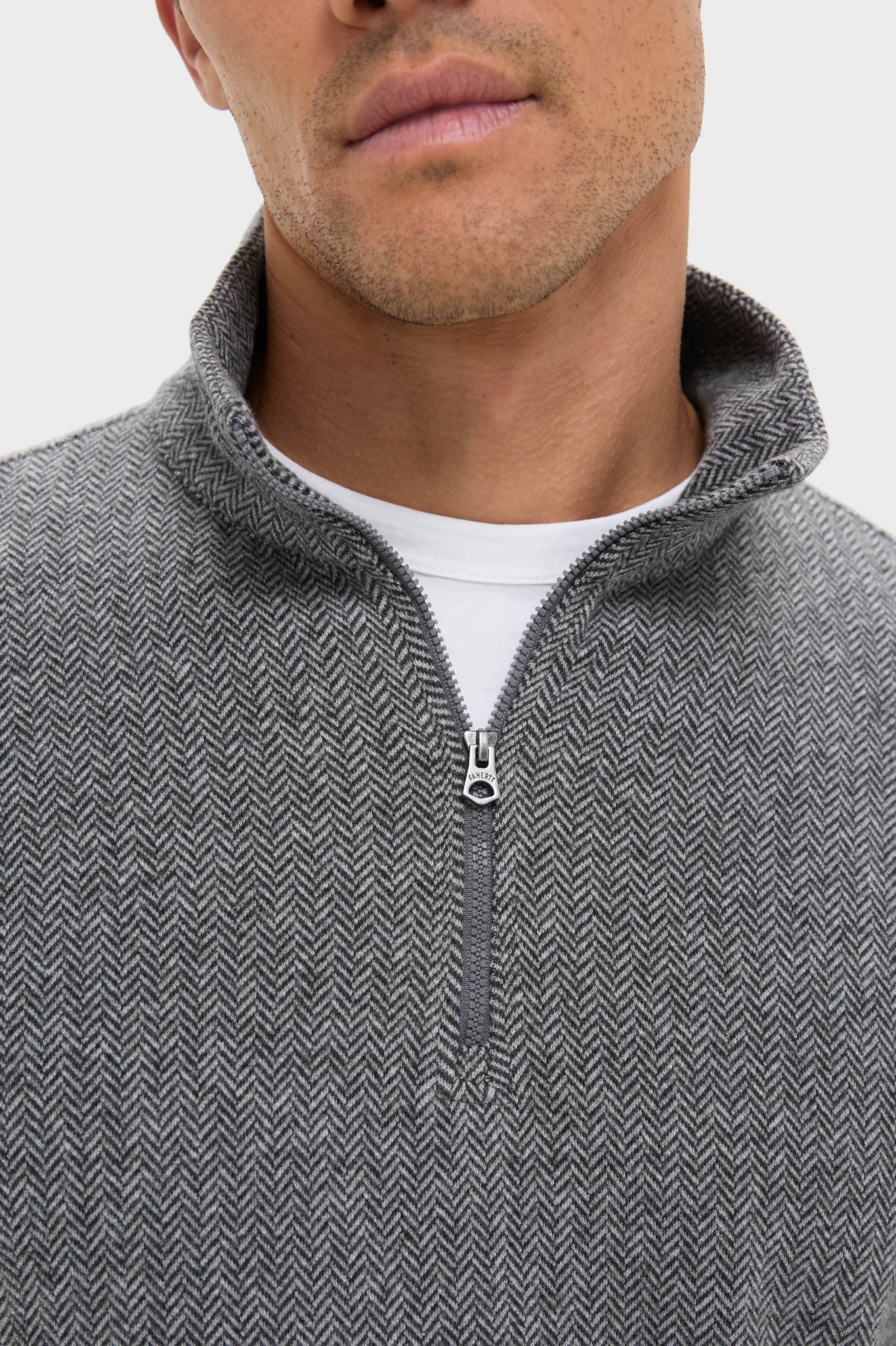 Alpine Gray Herringbone Legend Sweater Quarter Zip - Image 5