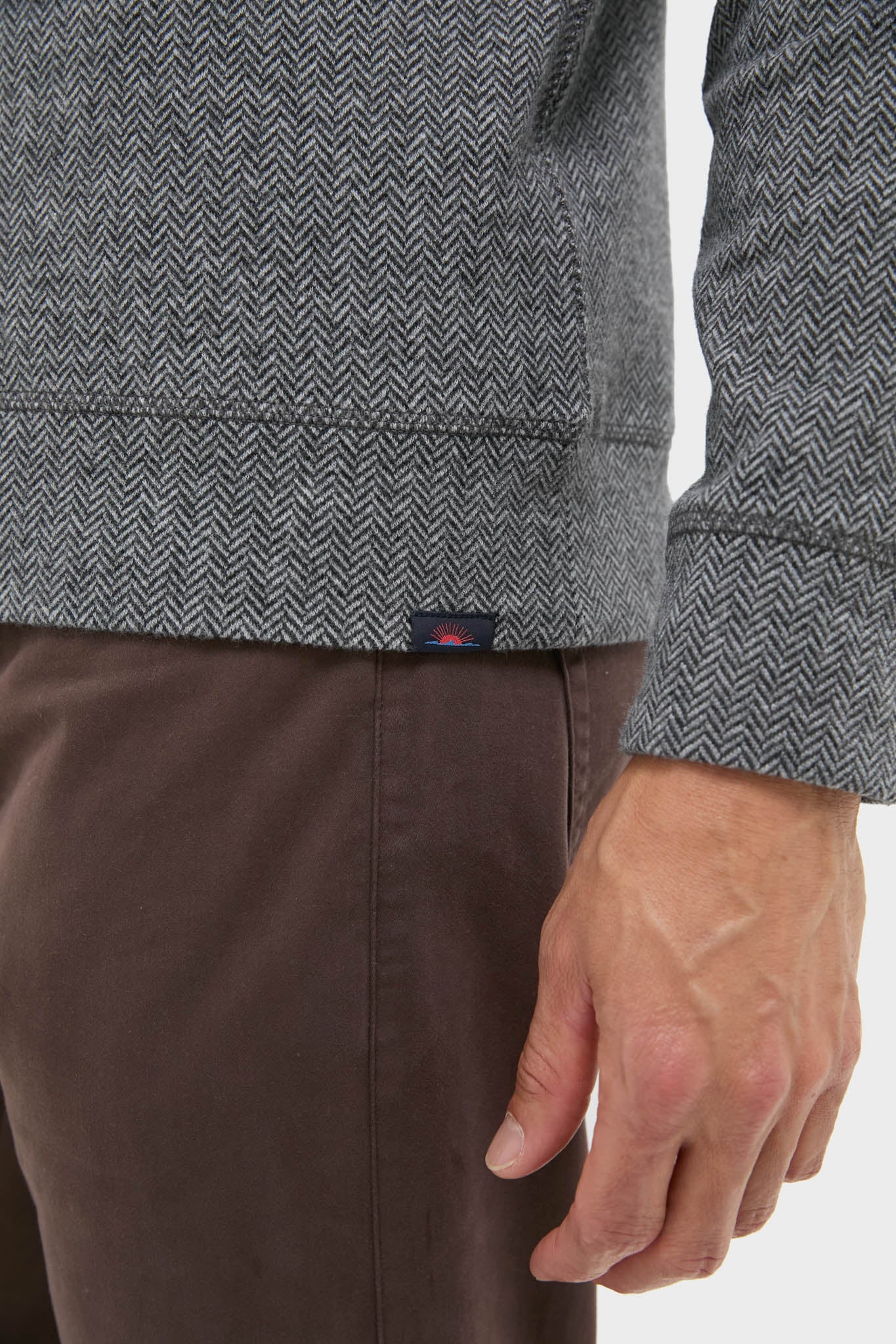 Alpine Gray Herringbone Legend Sweater Quarter Zip - Image 6