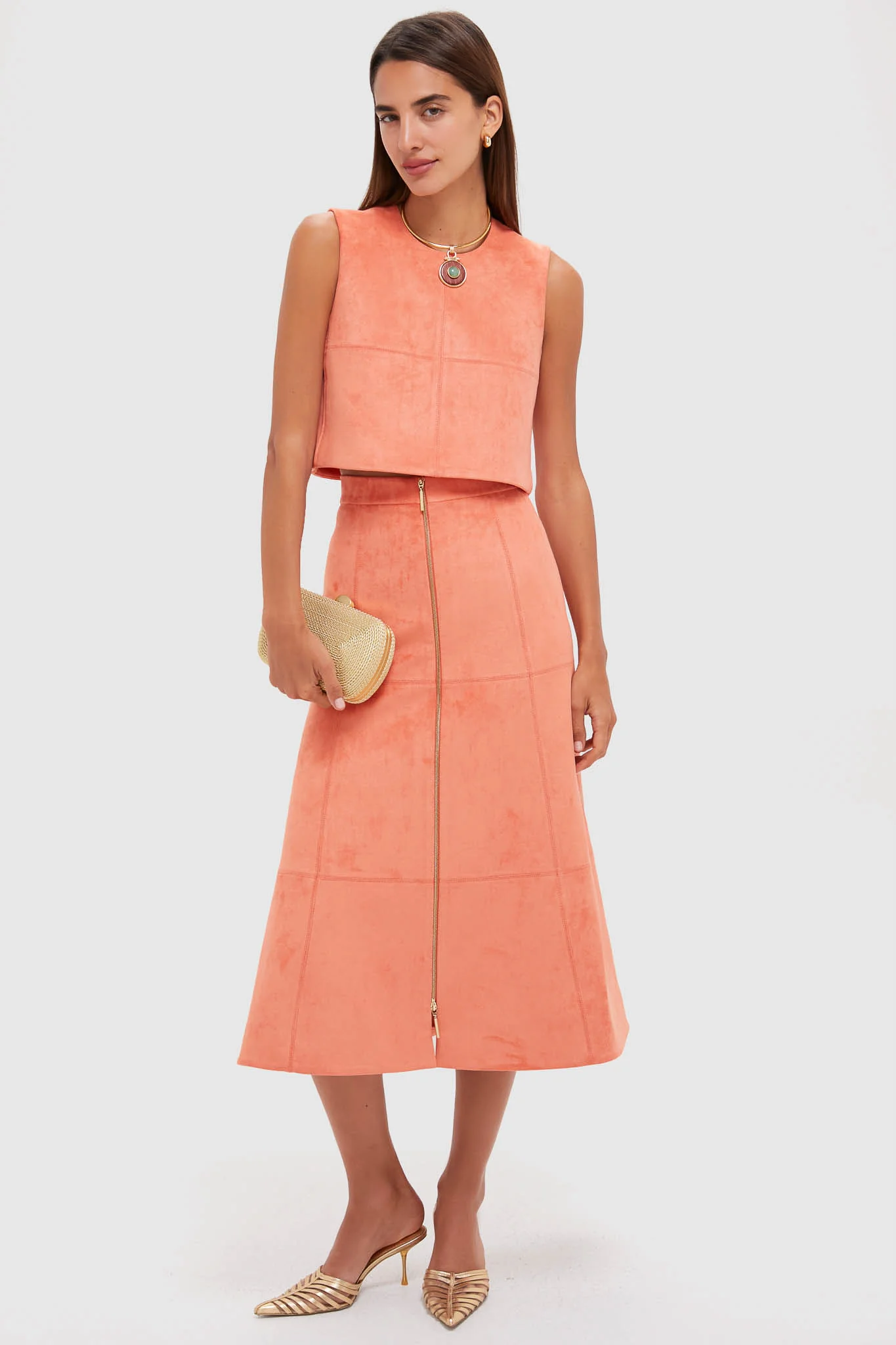 Amber Suede Bently Midi Skirt - Image 2