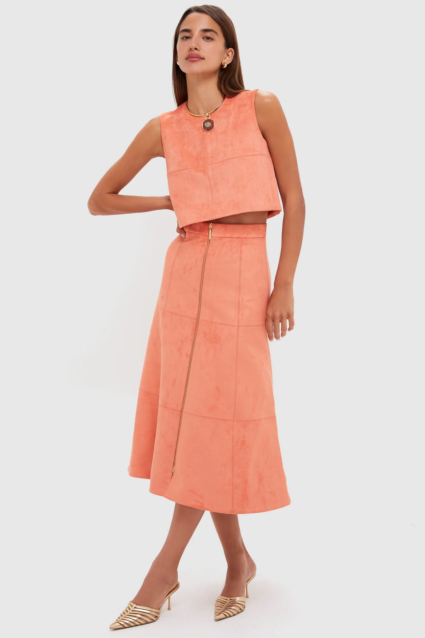 Amber Suede Bently Midi Skirt - Image 6