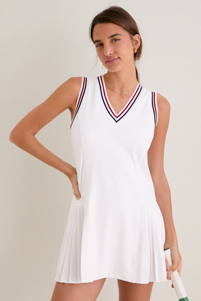 Americana Stripe Performance Jersey Kemper Tennis Dress