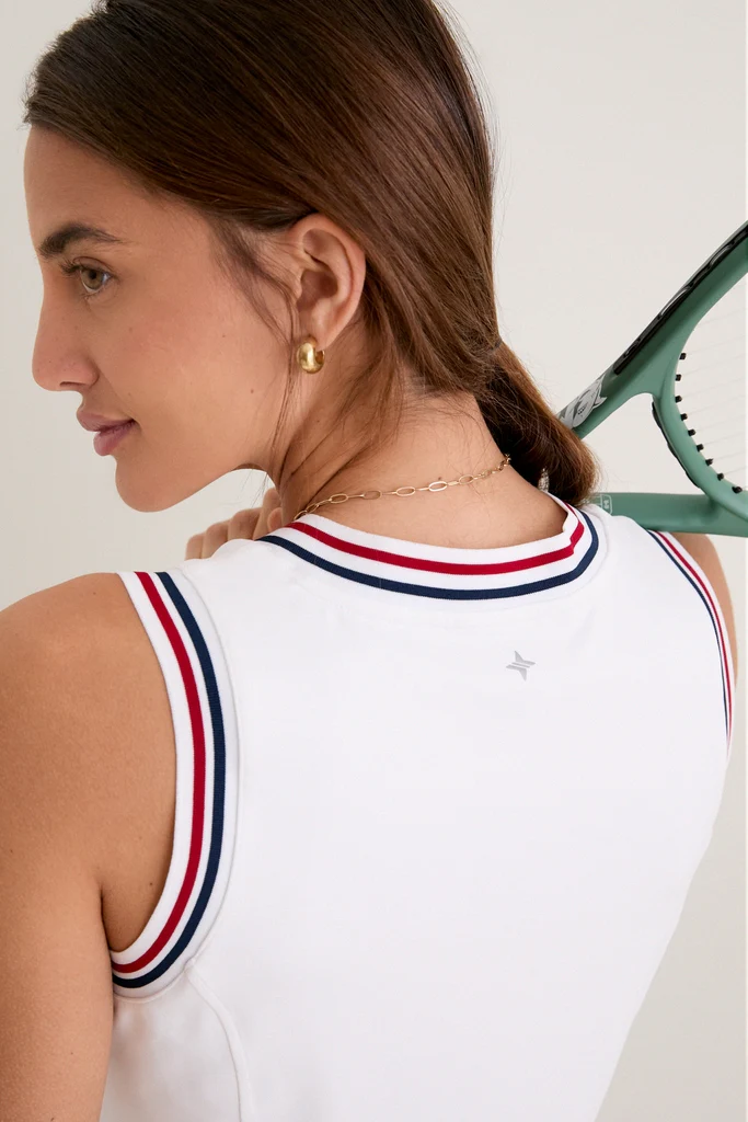 Americana Stripe Performance Jersey Kemper Tennis Dress - Image 5