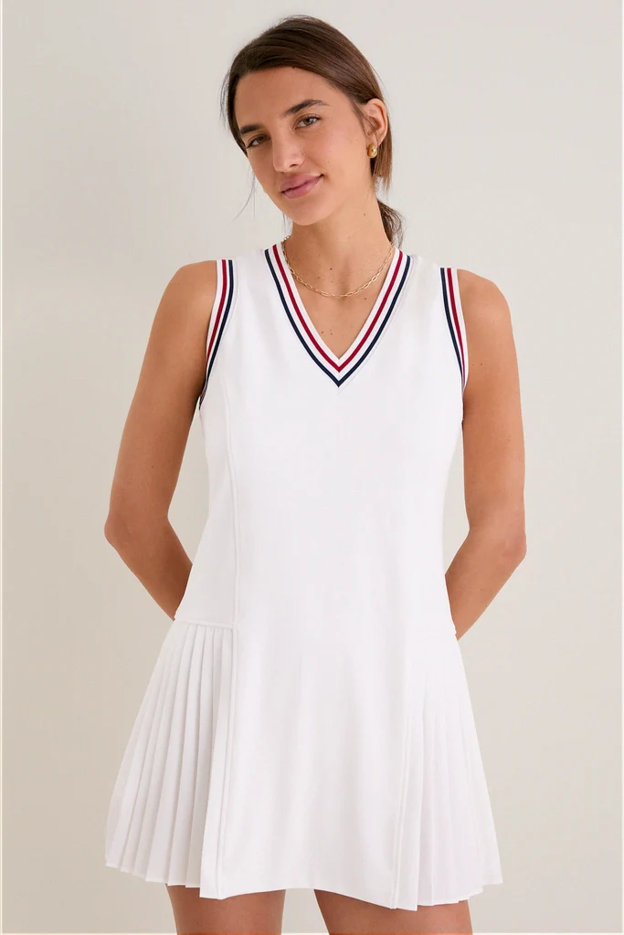 Americana Stripe Performance Jersey Kemper Tennis Dress - Image 7