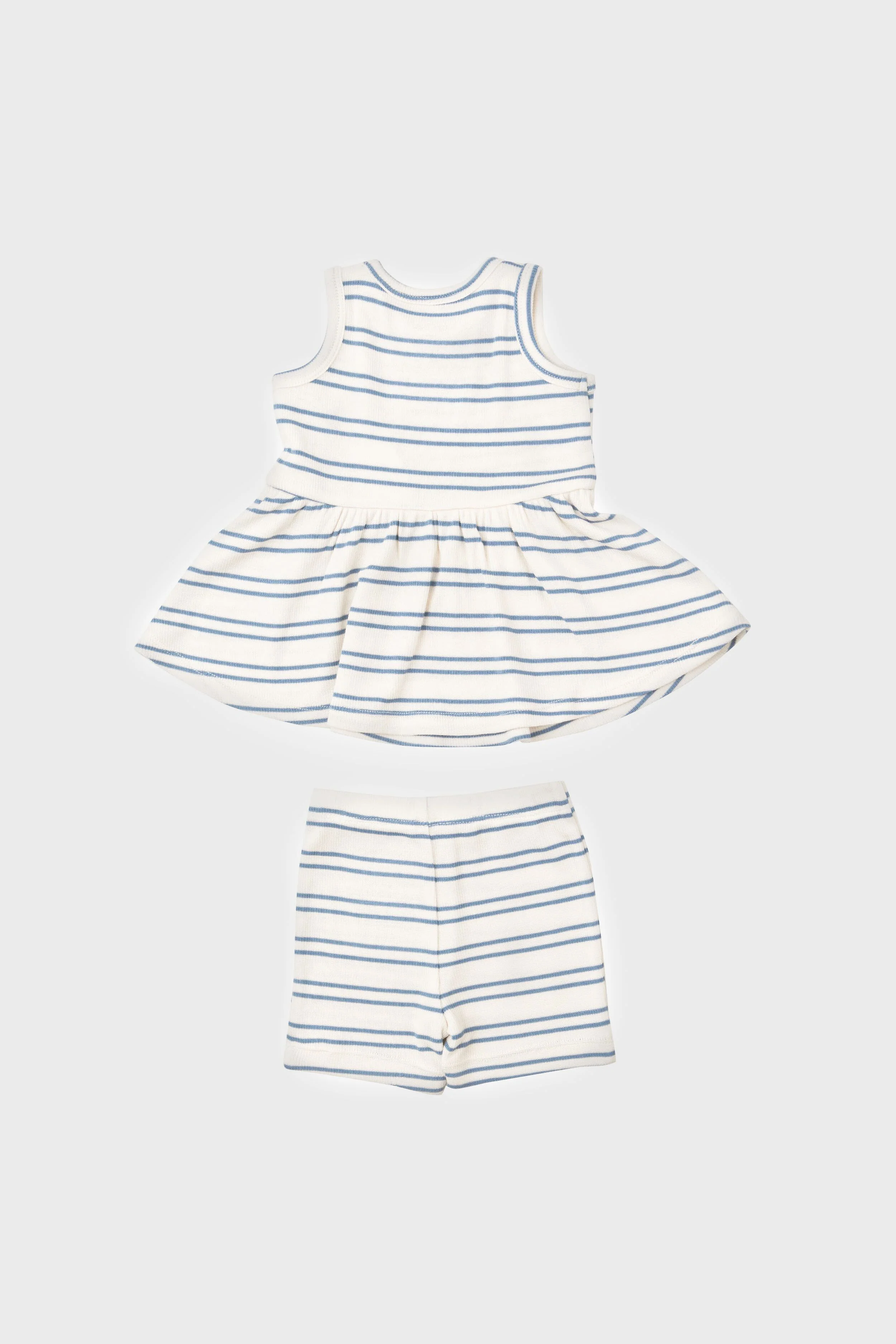 Anchor Stripe Rib Peplum Tank Top and Biker Shorts - Image 3