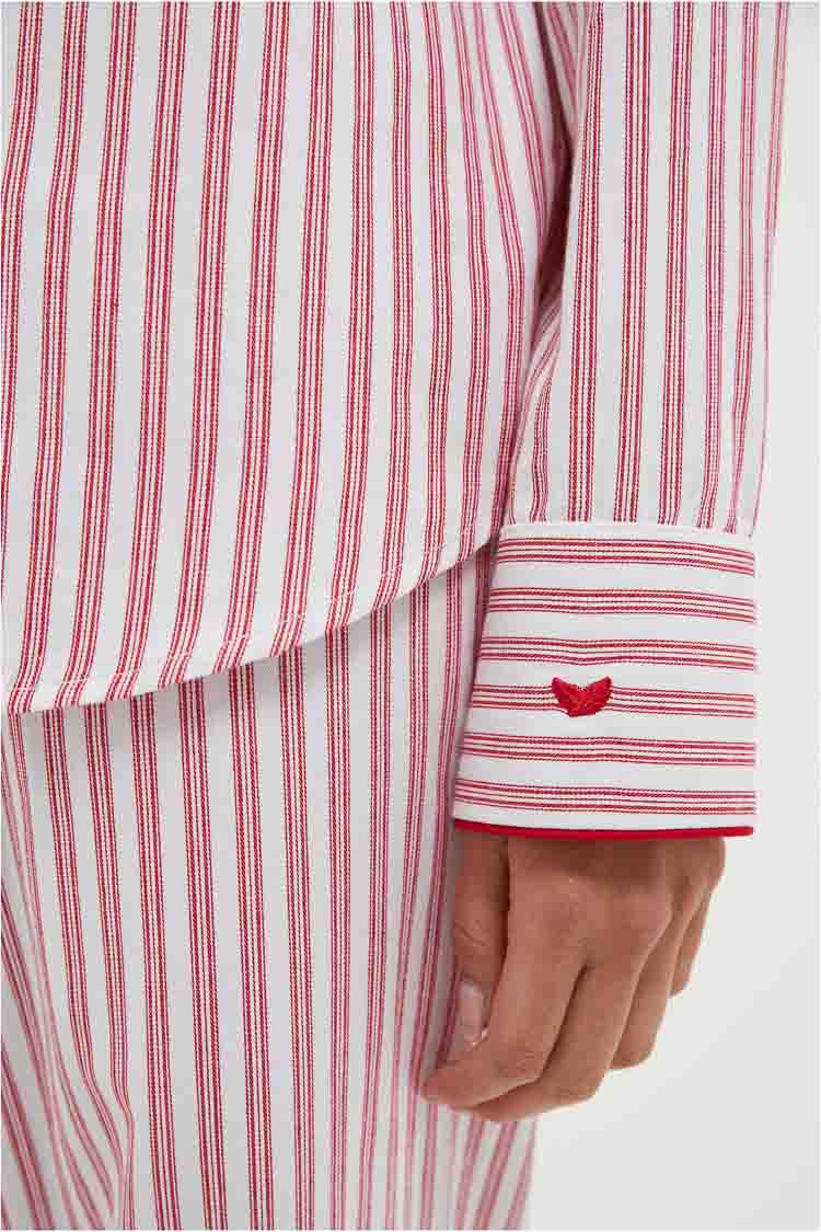 Antique Red Ticking Long Sleeve Pants Set - Image 5