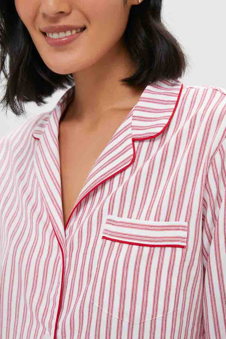 Antique Red Ticking Long Sleeve Pants Set - Image 6