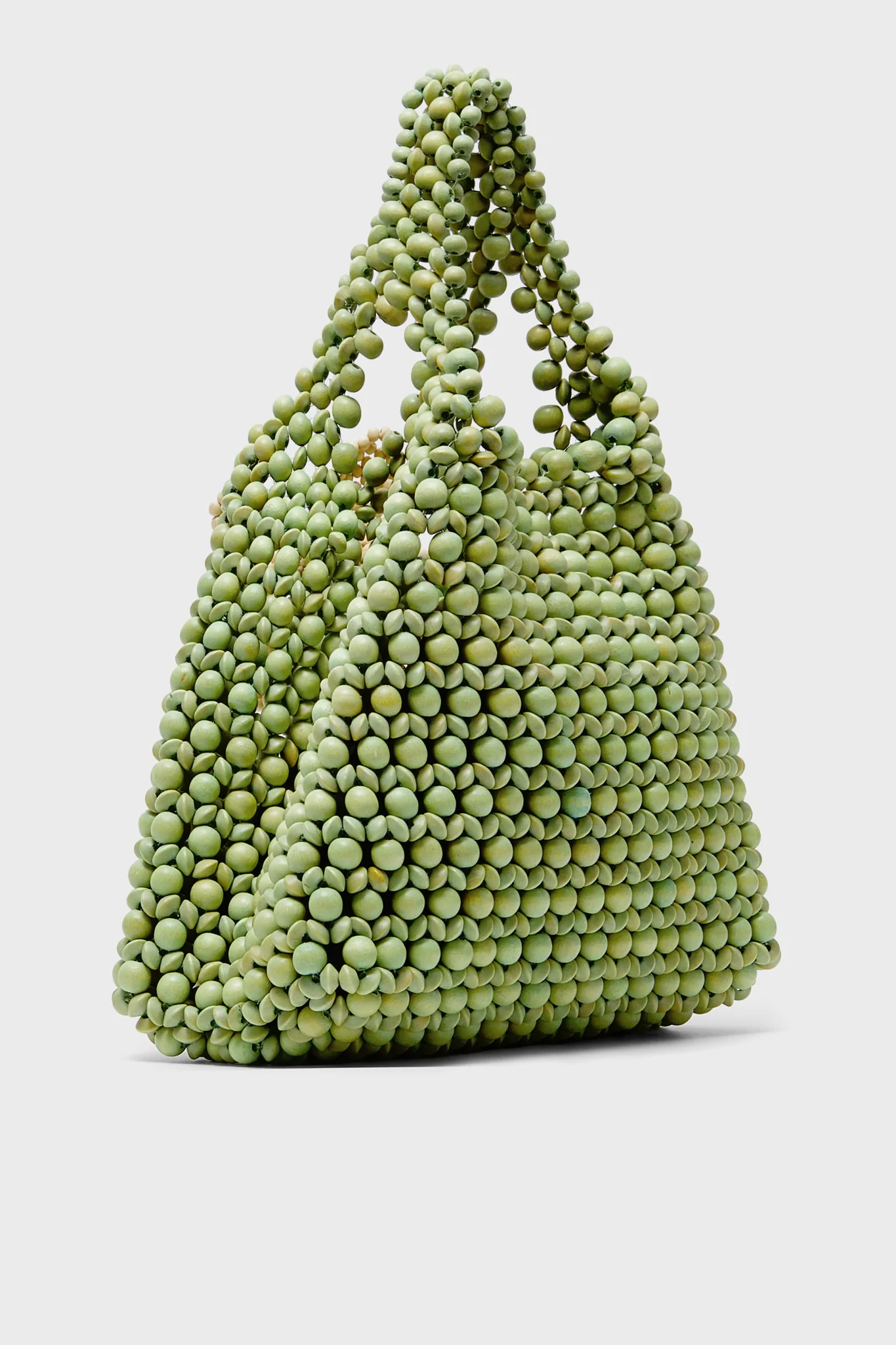 Apple Green and Cream Flower Trapezoid Flora Bag - Image 4