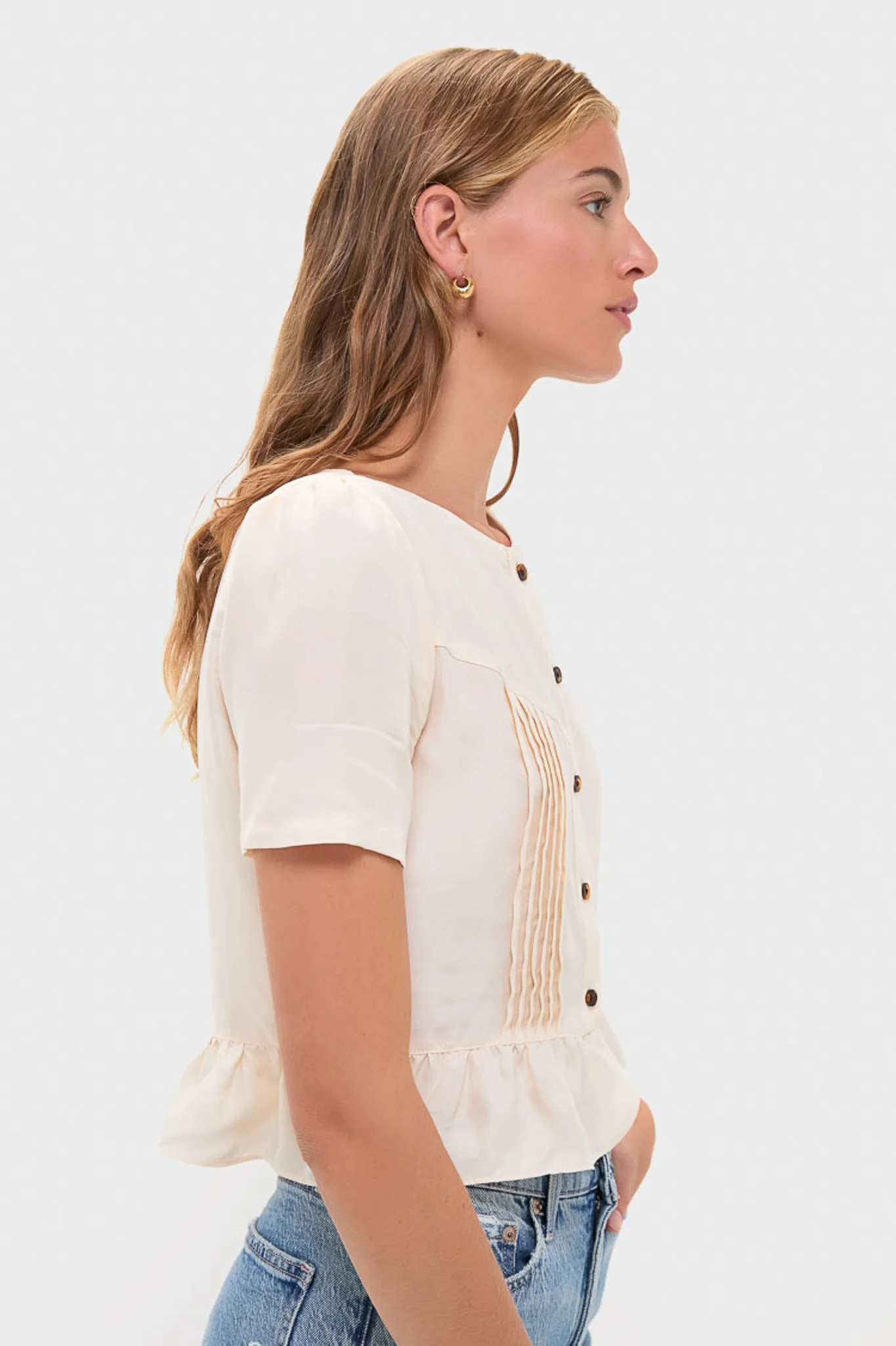 Arctic Wolf Short Sleeve Pintuck Top - Image 2