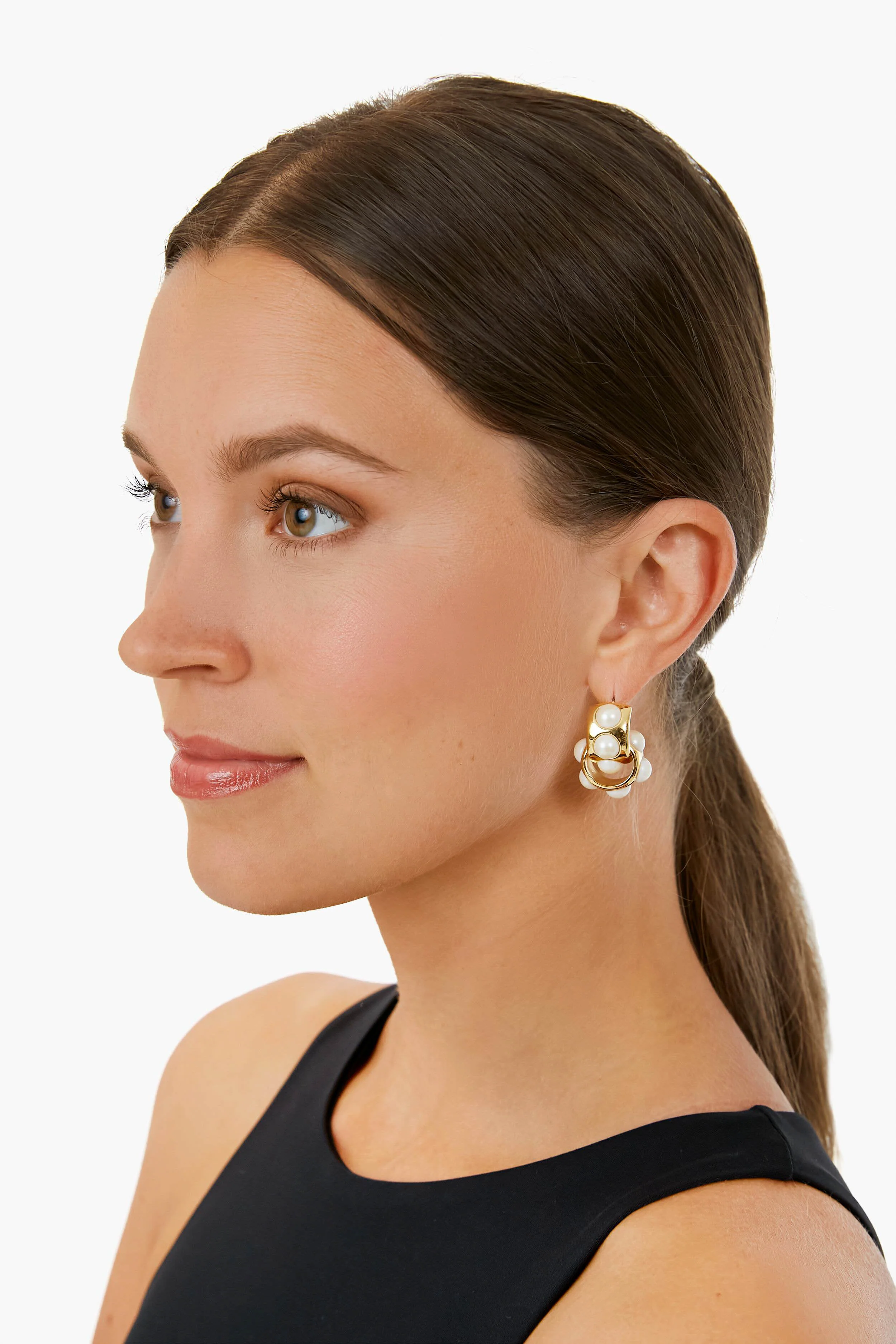 Ari Pearl Hoop Earrings - Image 2