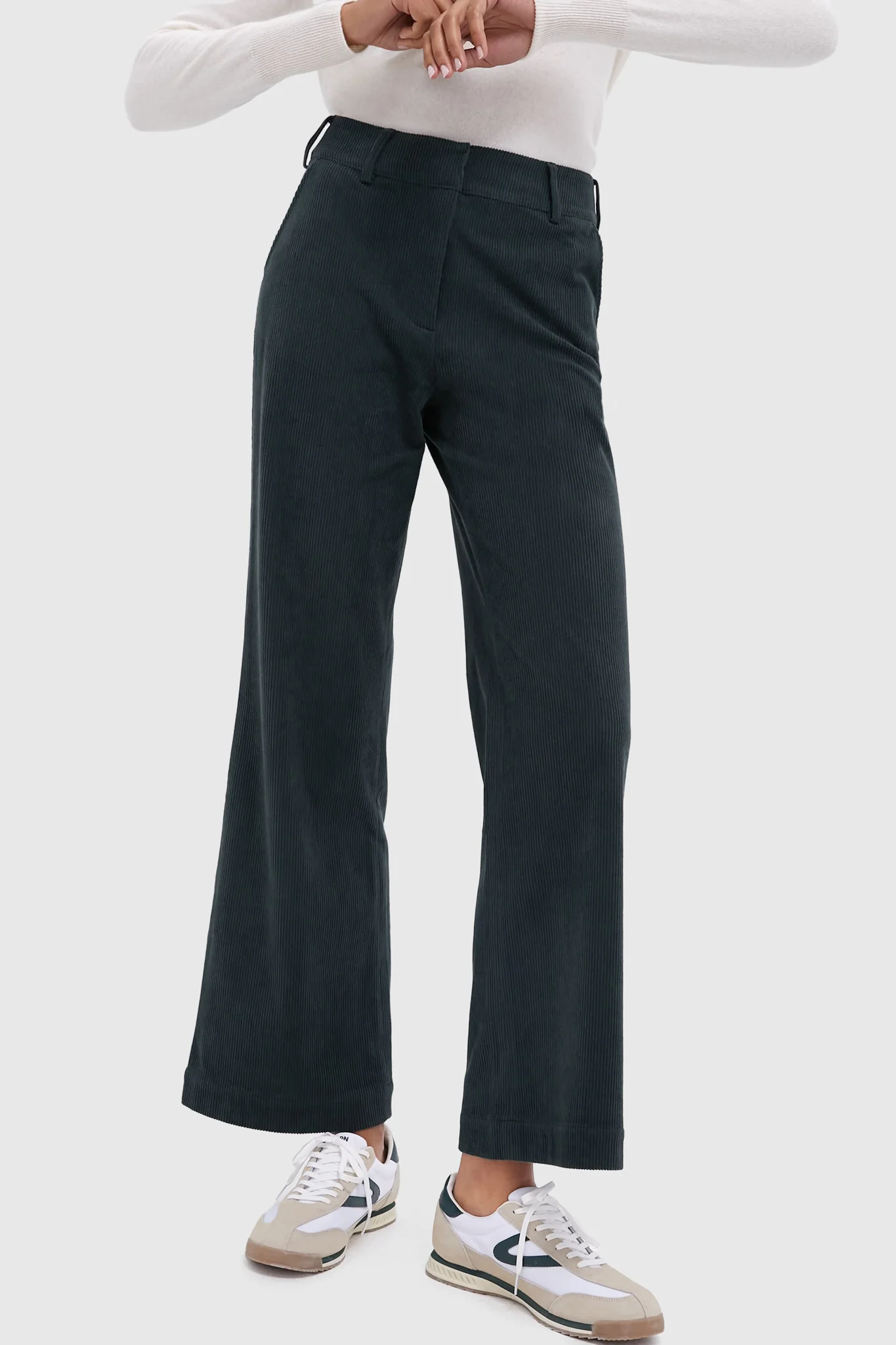 Army Green Wide Wale Corduroy Hunter Pants - Image 2