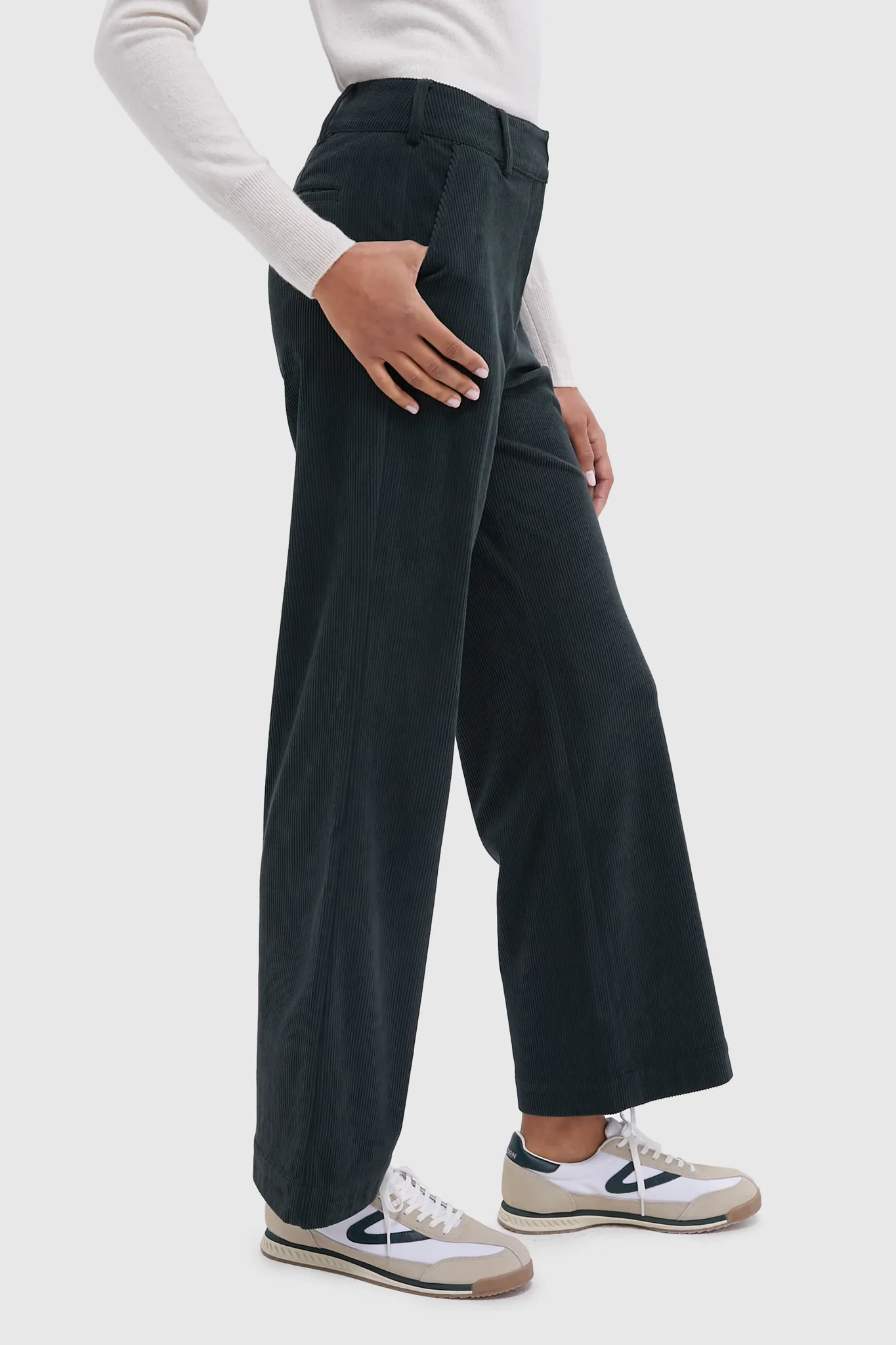 Army Green Wide Wale Corduroy Hunter Pants - Image 3