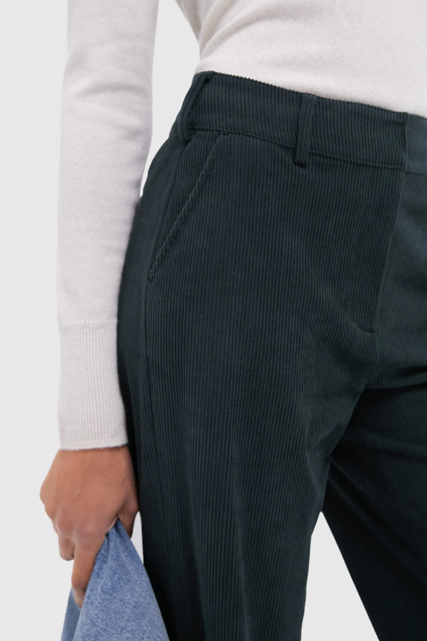 Army Green Wide Wale Corduroy Hunter Pants - Image 5