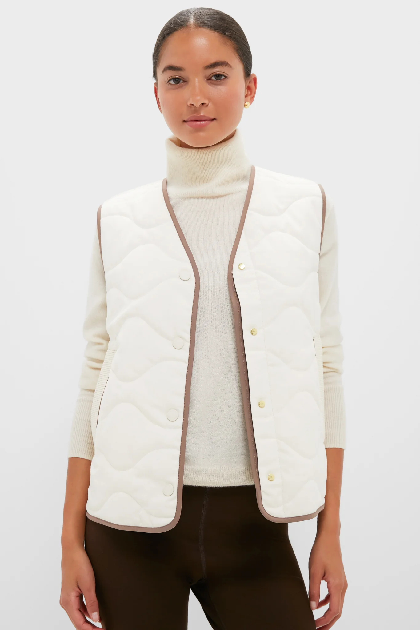Ash Taupe and Birch Lori Reversible Gilet
