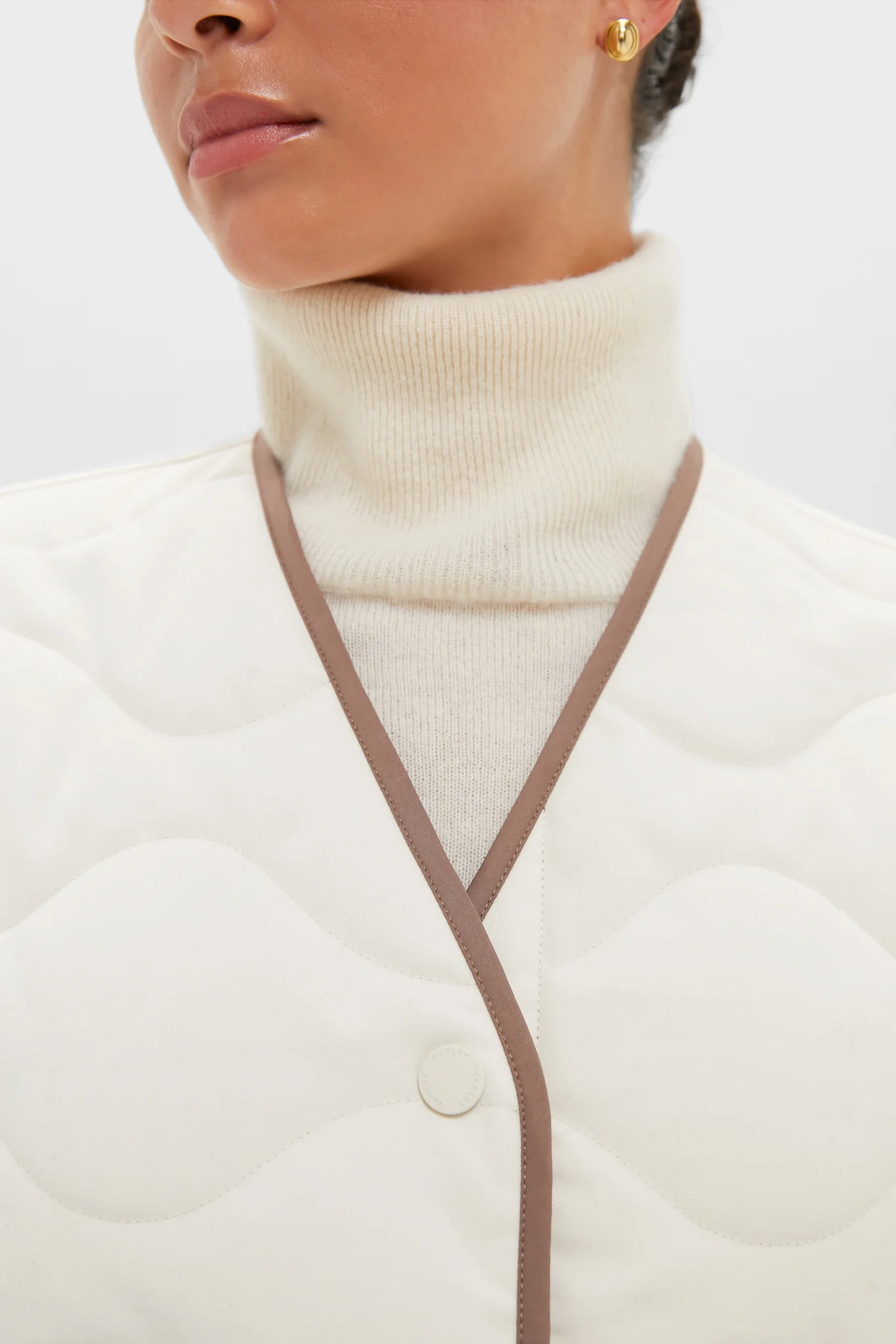 Ash Taupe and Birch Lori Reversible Gilet - Image 5