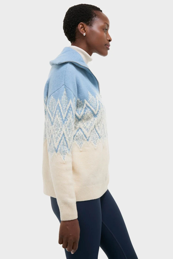 Ashley Blue Hedda Fairisle Half Zip - Image 3