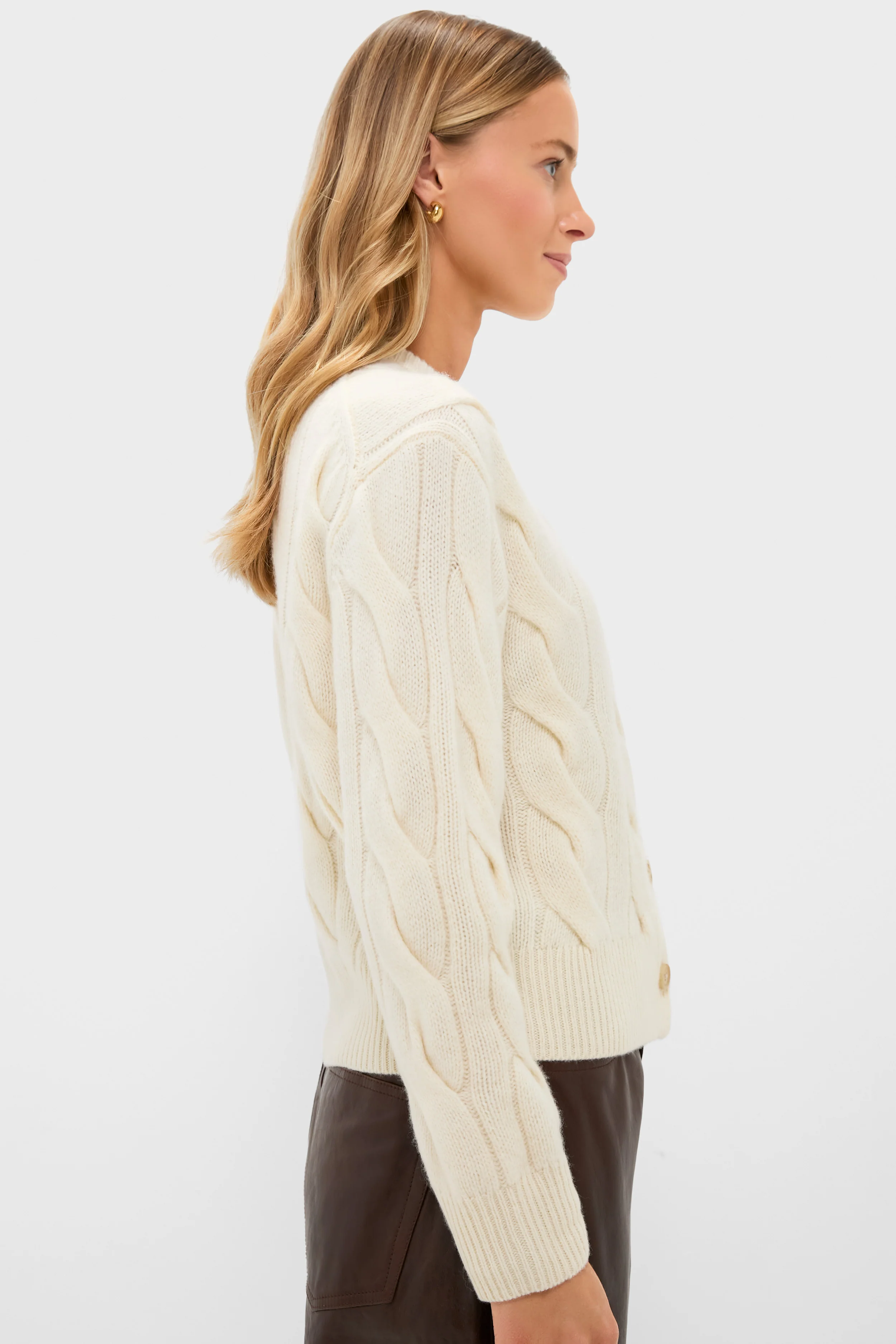 Authentic Cream Crewneck Cardigan - Image 3