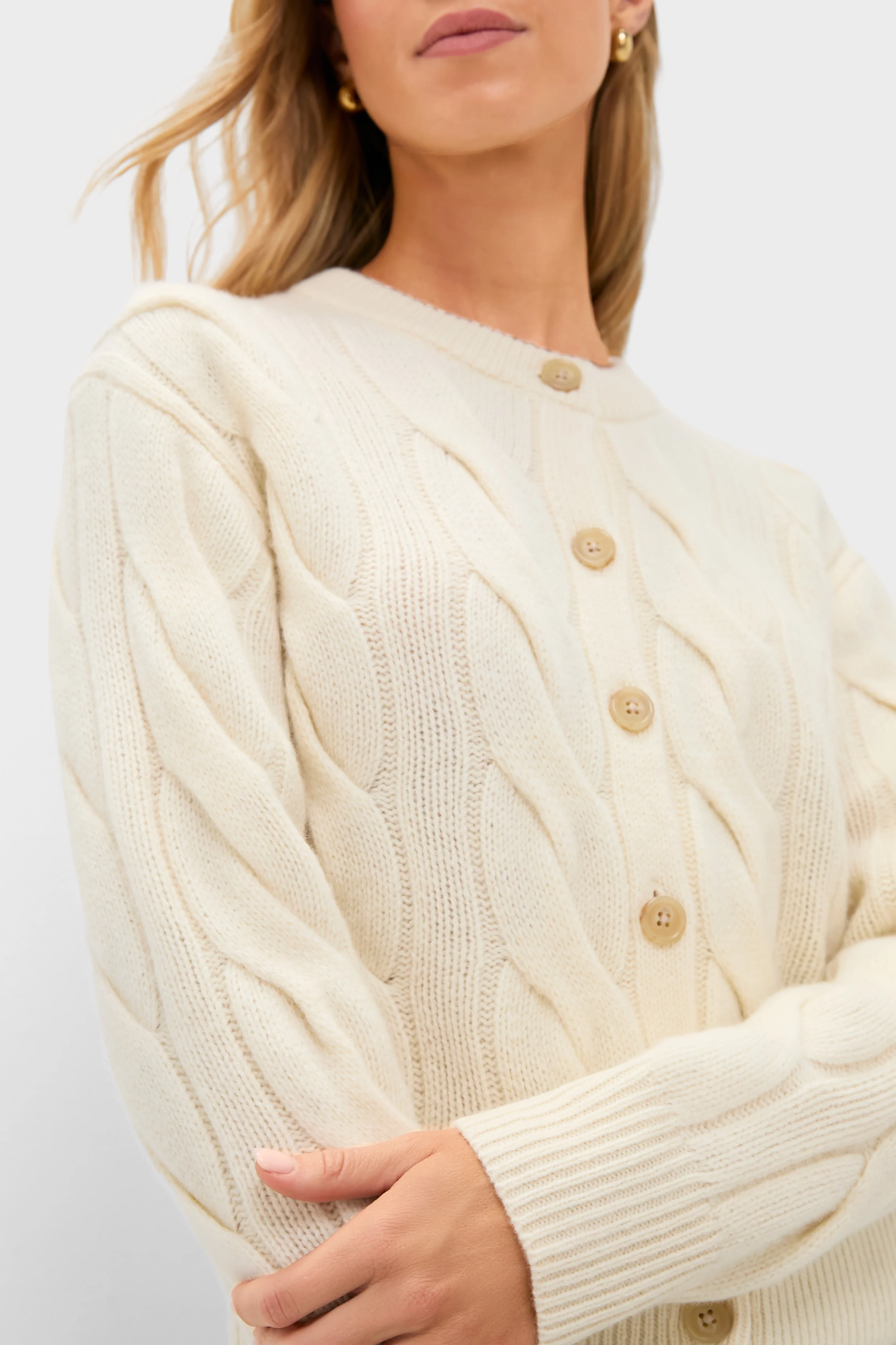 Authentic Cream Crewneck Cardigan - Image 5