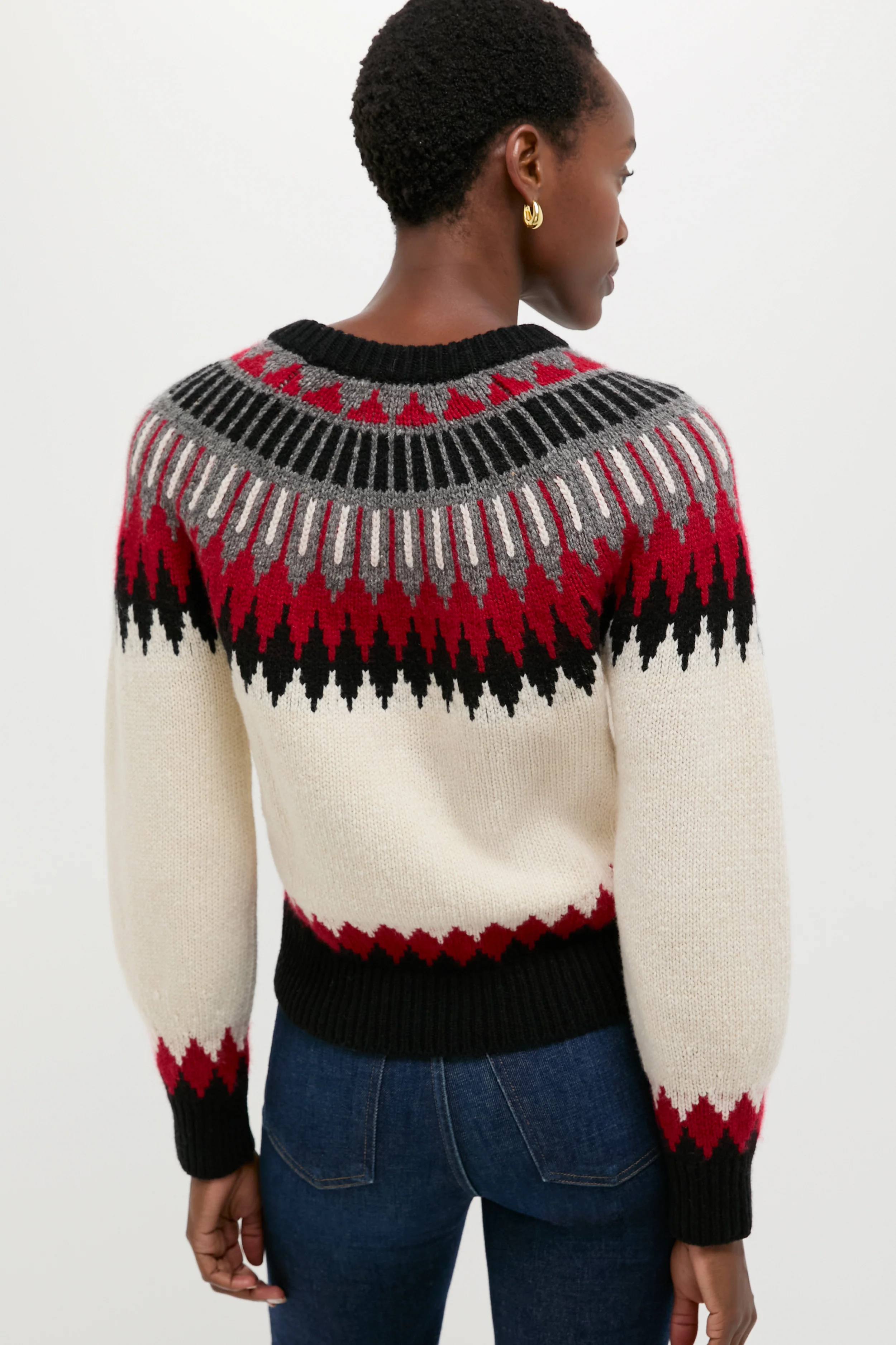 Authentic Cream Fairisle Multi Crewneck Sweater - Image 4