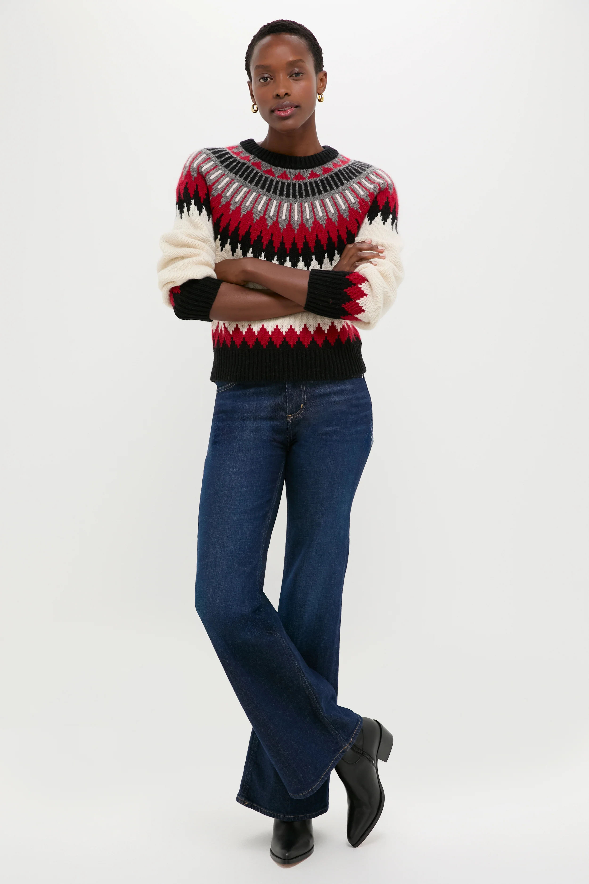 Authentic Cream Fairisle Multi Crewneck Sweater - Image 6