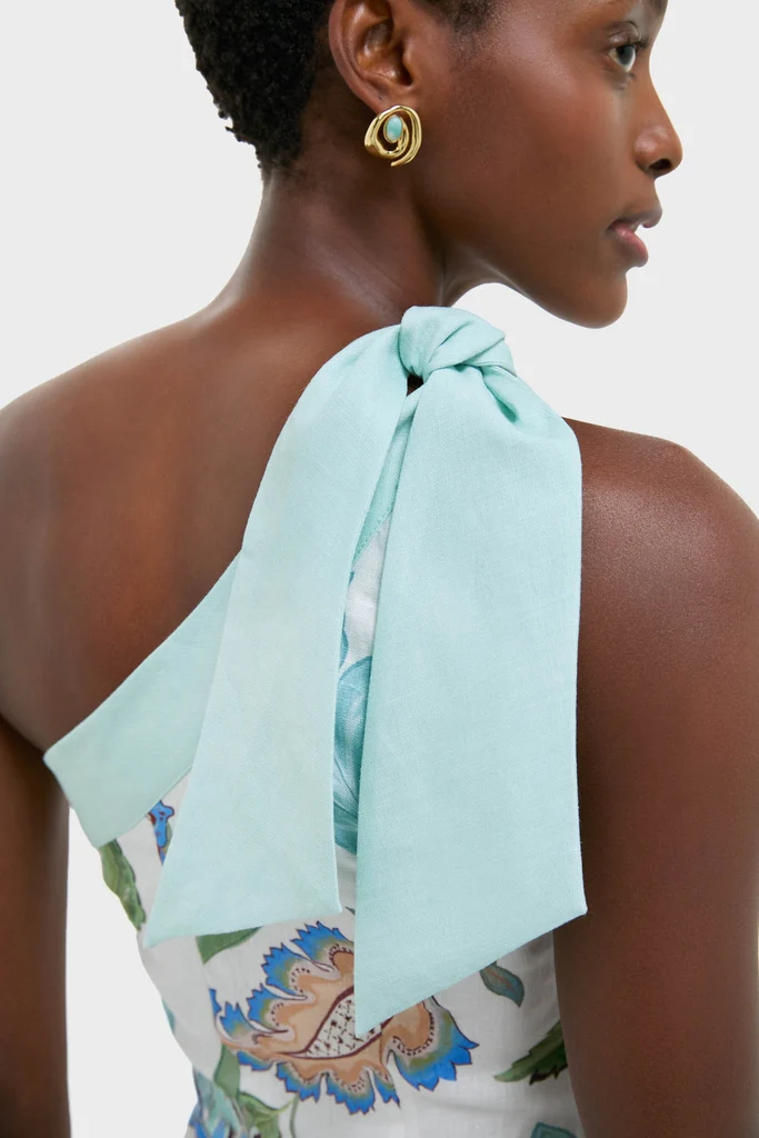 Azure One-Shoulder Midi Dress - Image 2