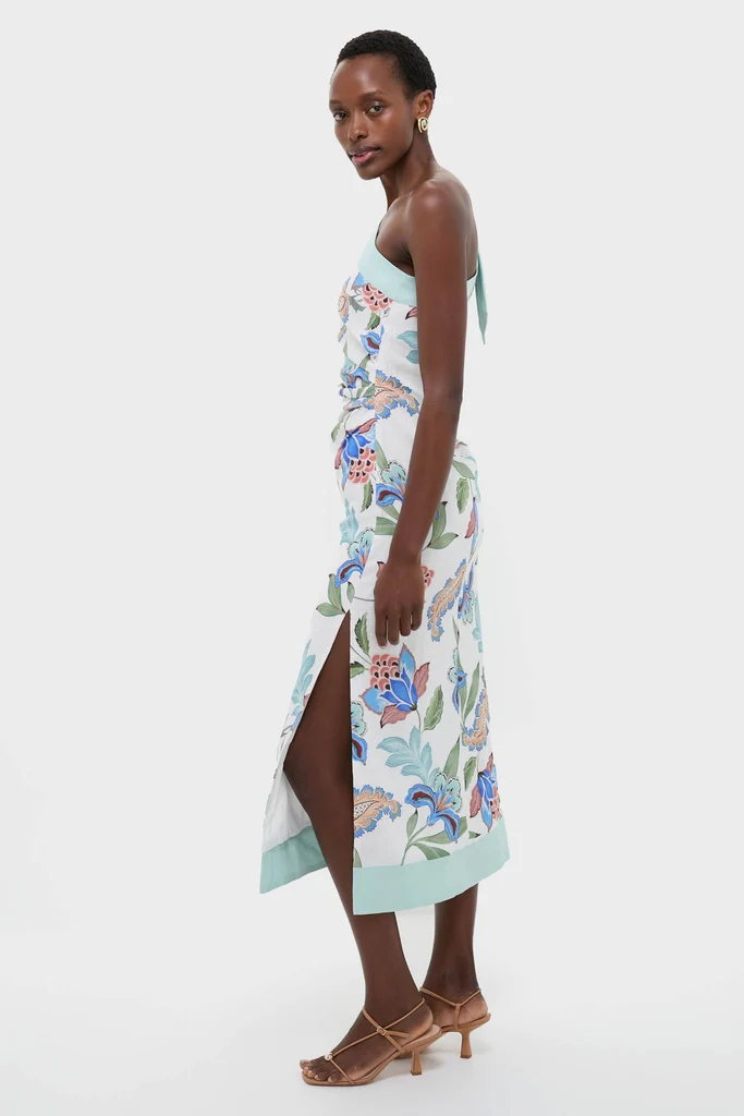 Azure One-Shoulder Midi Dress - Image 4