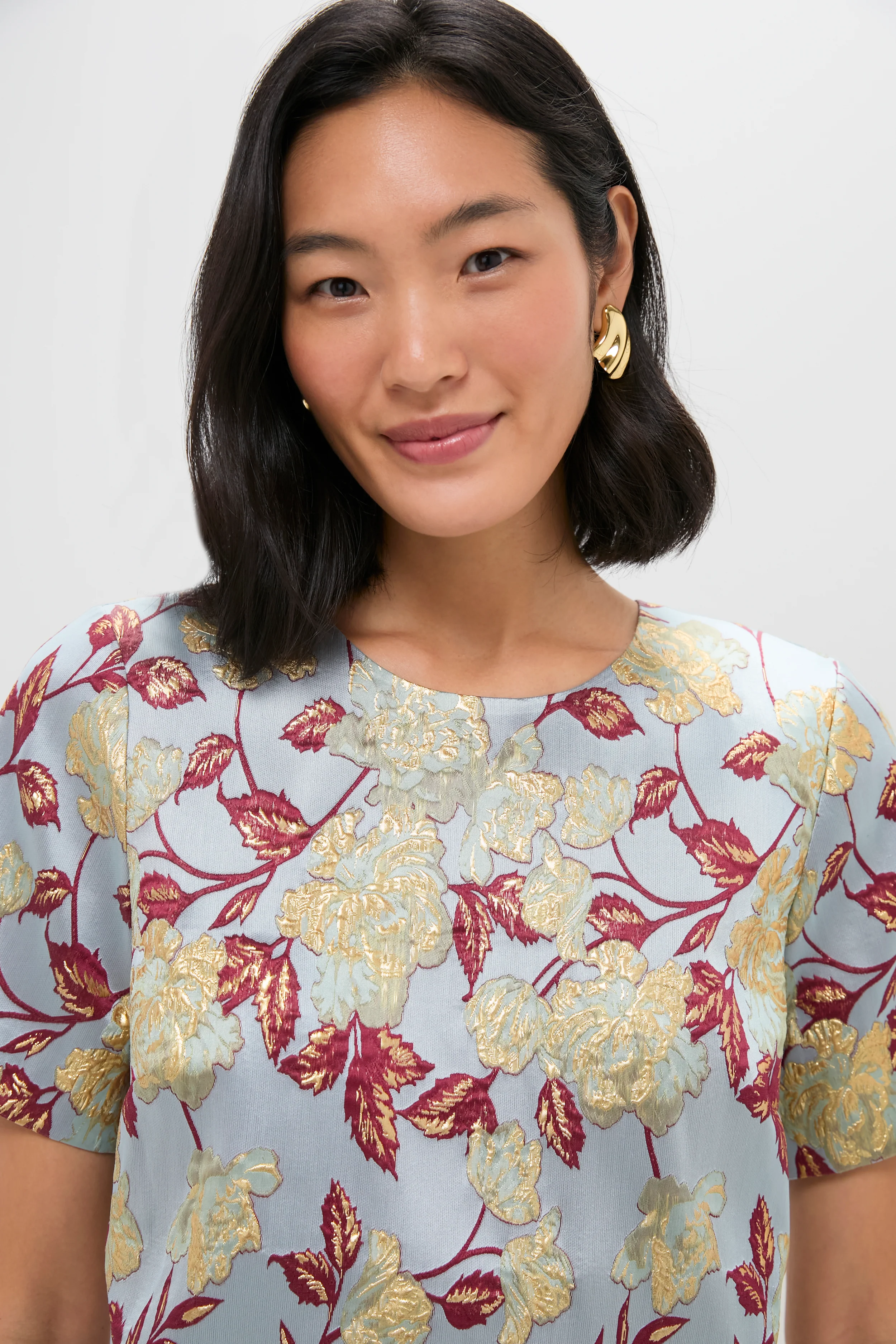 Slate Blue Winter Floral Mae Dress - Image 2