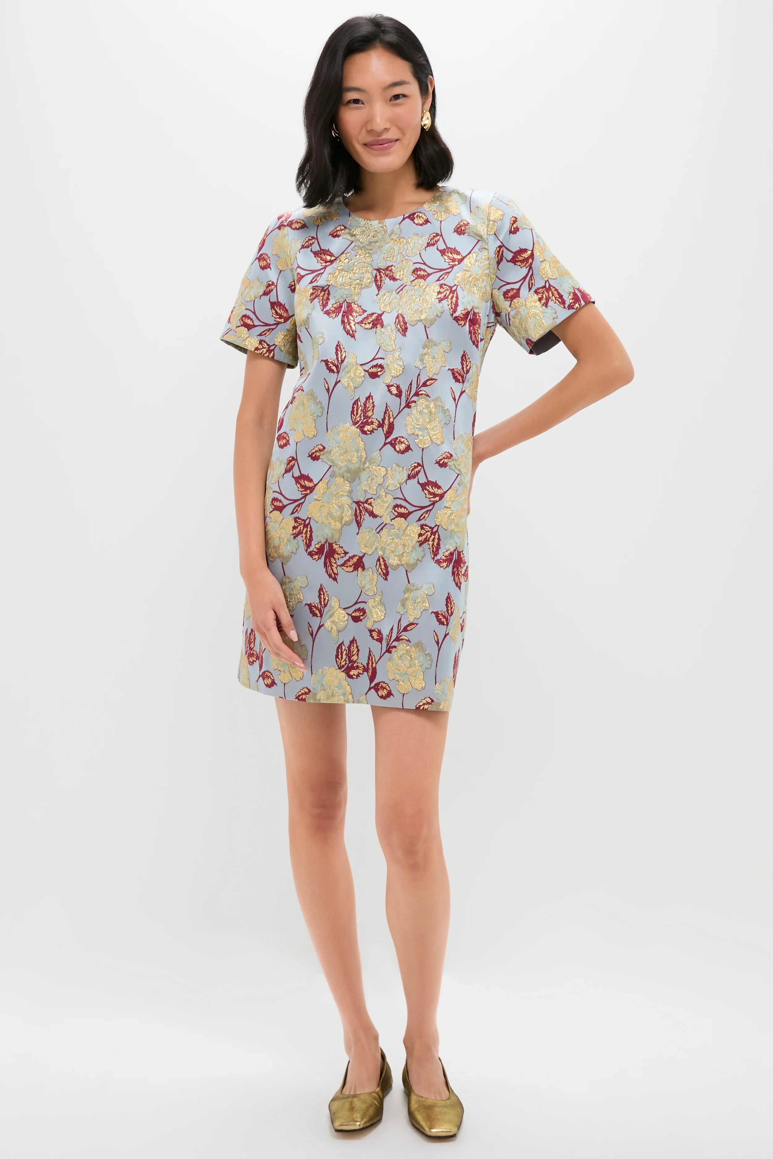 Slate Blue Winter Floral Mae Dress - Image 3