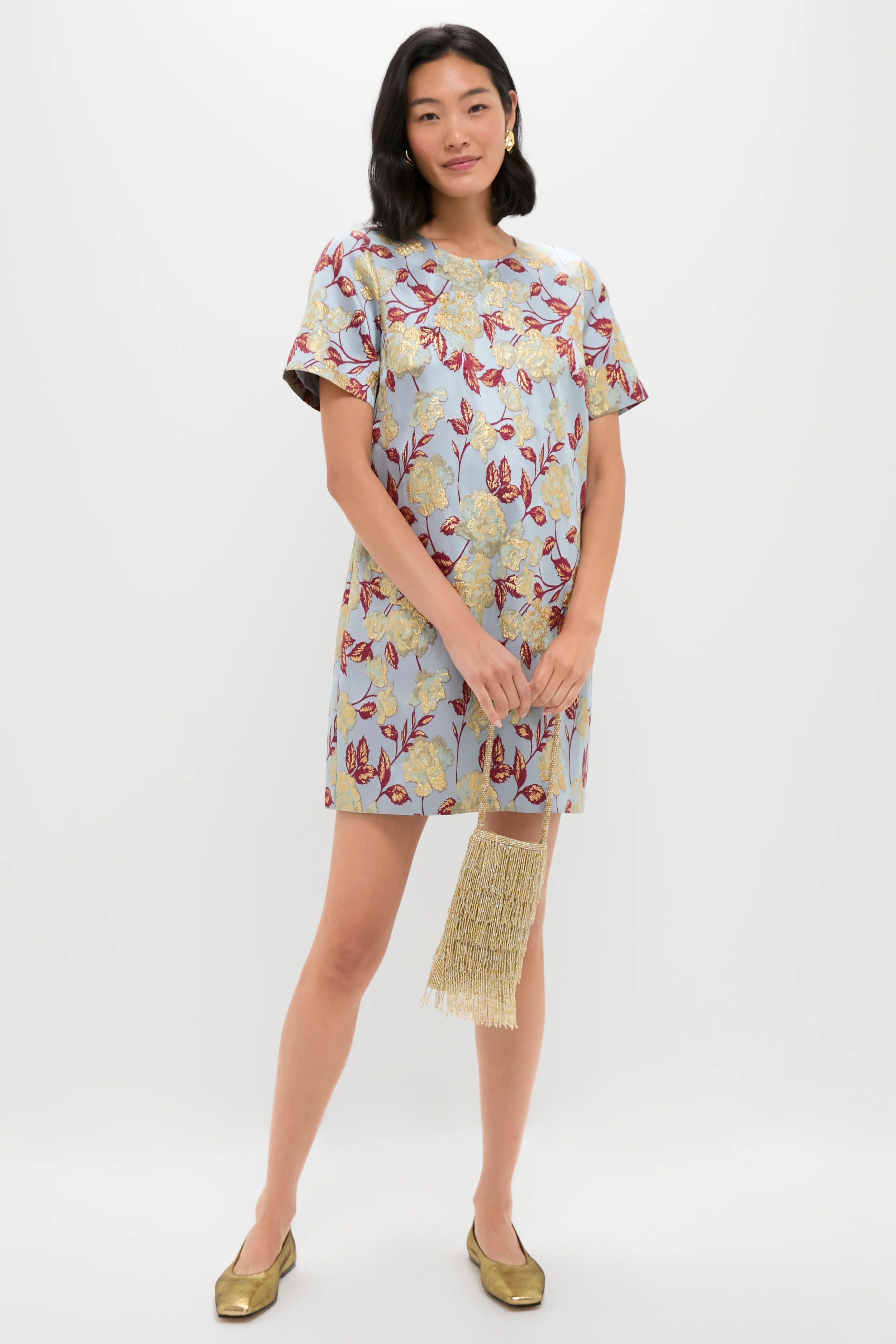 Slate Blue Winter Floral Mae Dress - Image 4