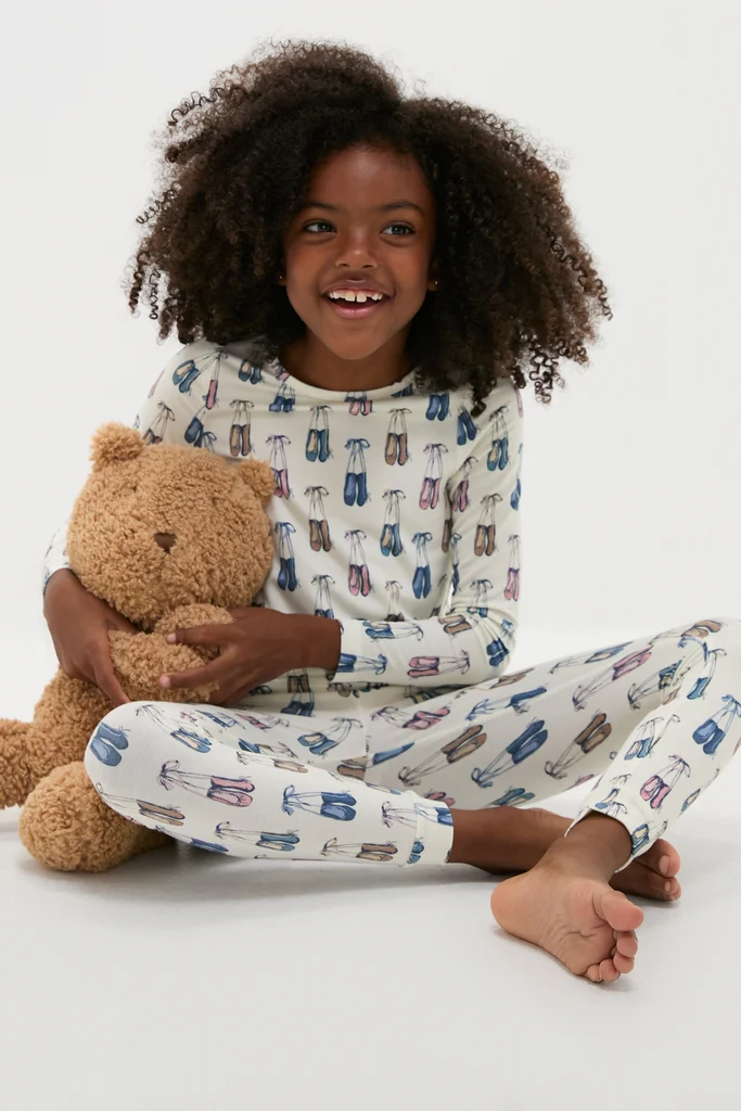 Ballet Slippers Kids Bamboo Pj Set - Image 2