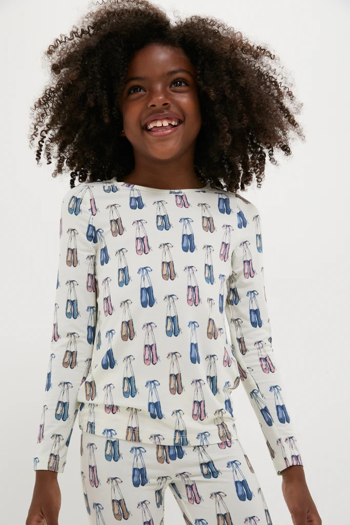 Ballet Slippers Kids Bamboo Pj Set - Image 4