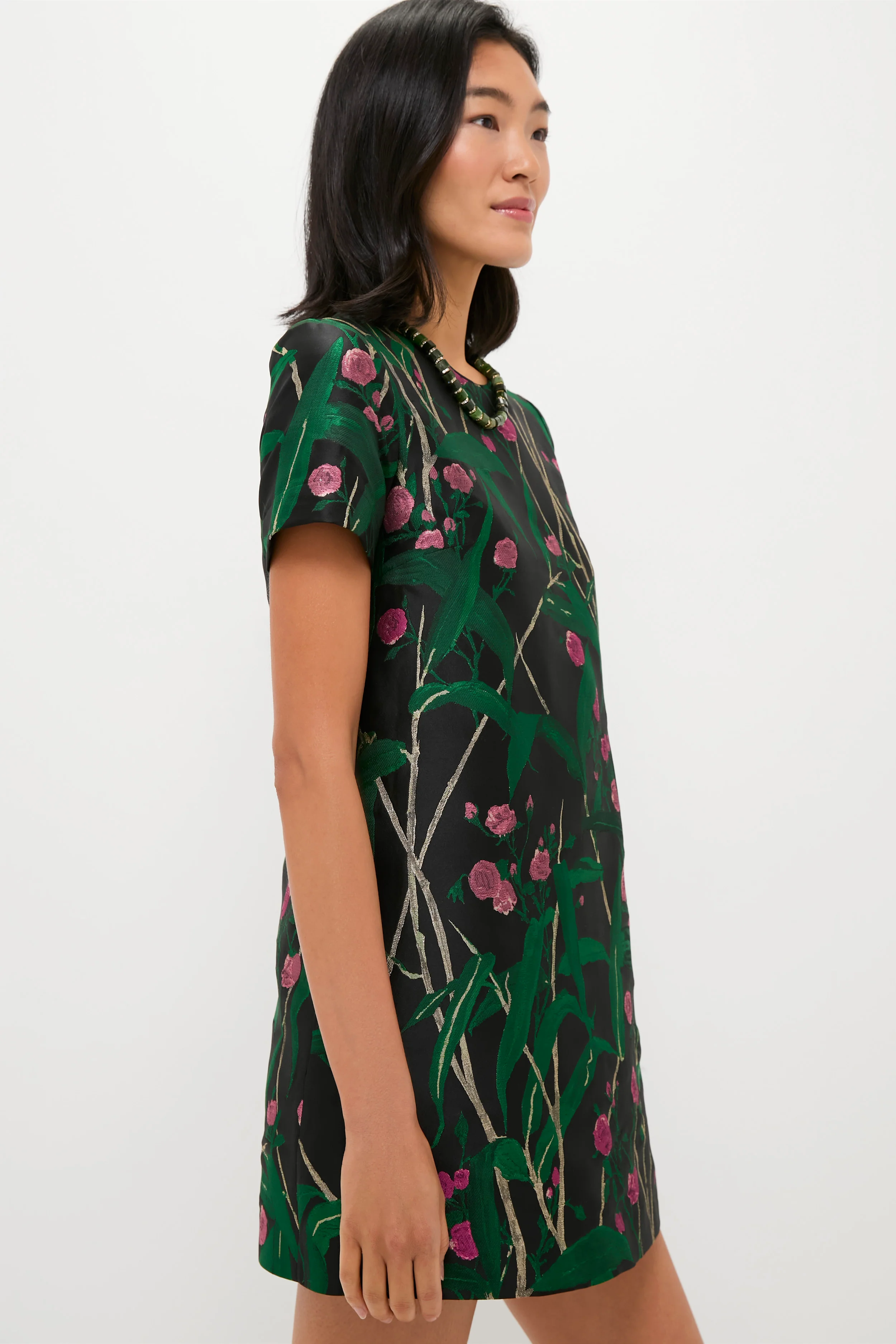 Bamboo Jacqaurd Mini Swing Dress - Image 3