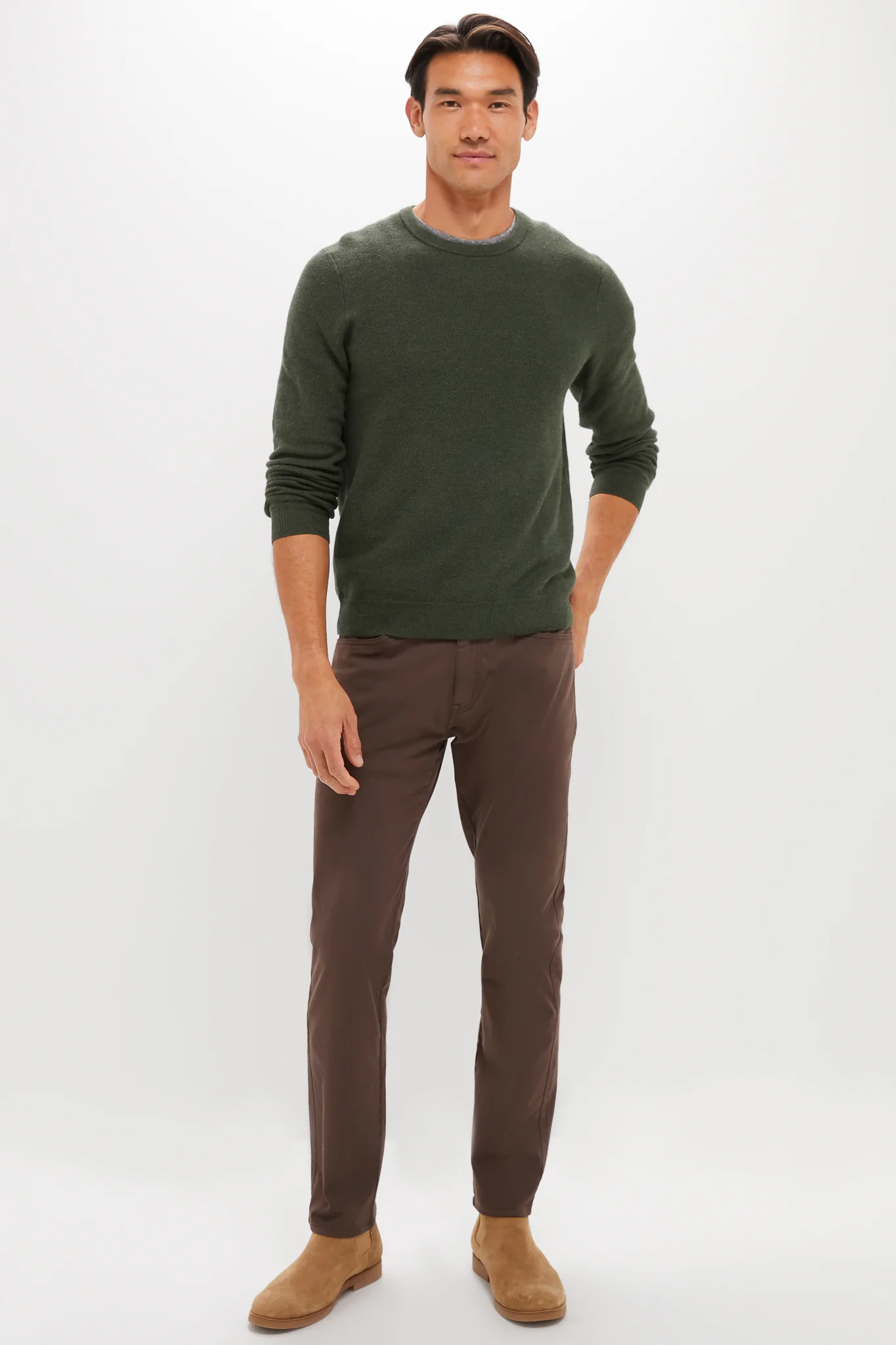 Barbour Green Sweater Tee - Image 2