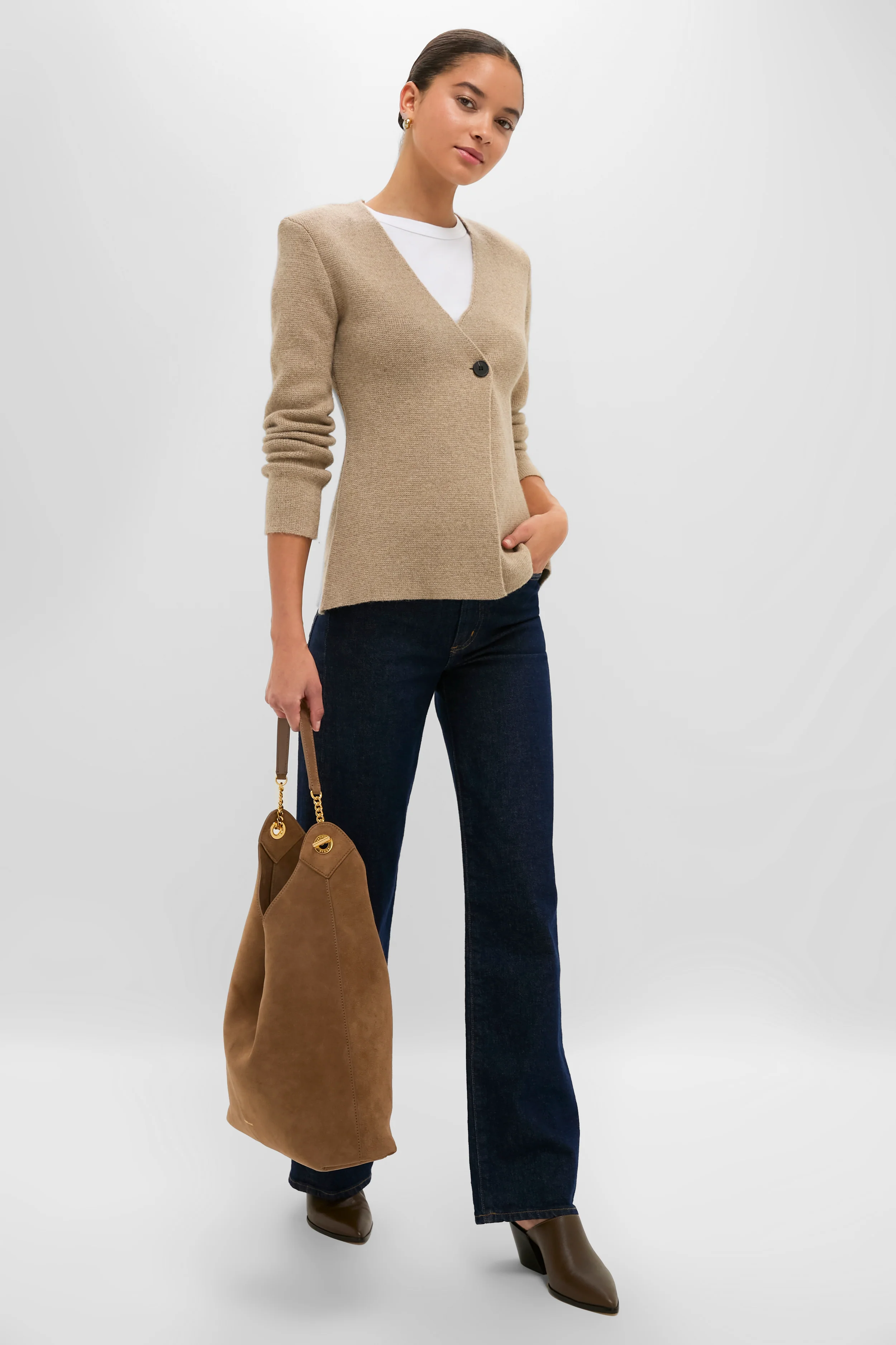 Bark Suede Jour Bag - Image 3