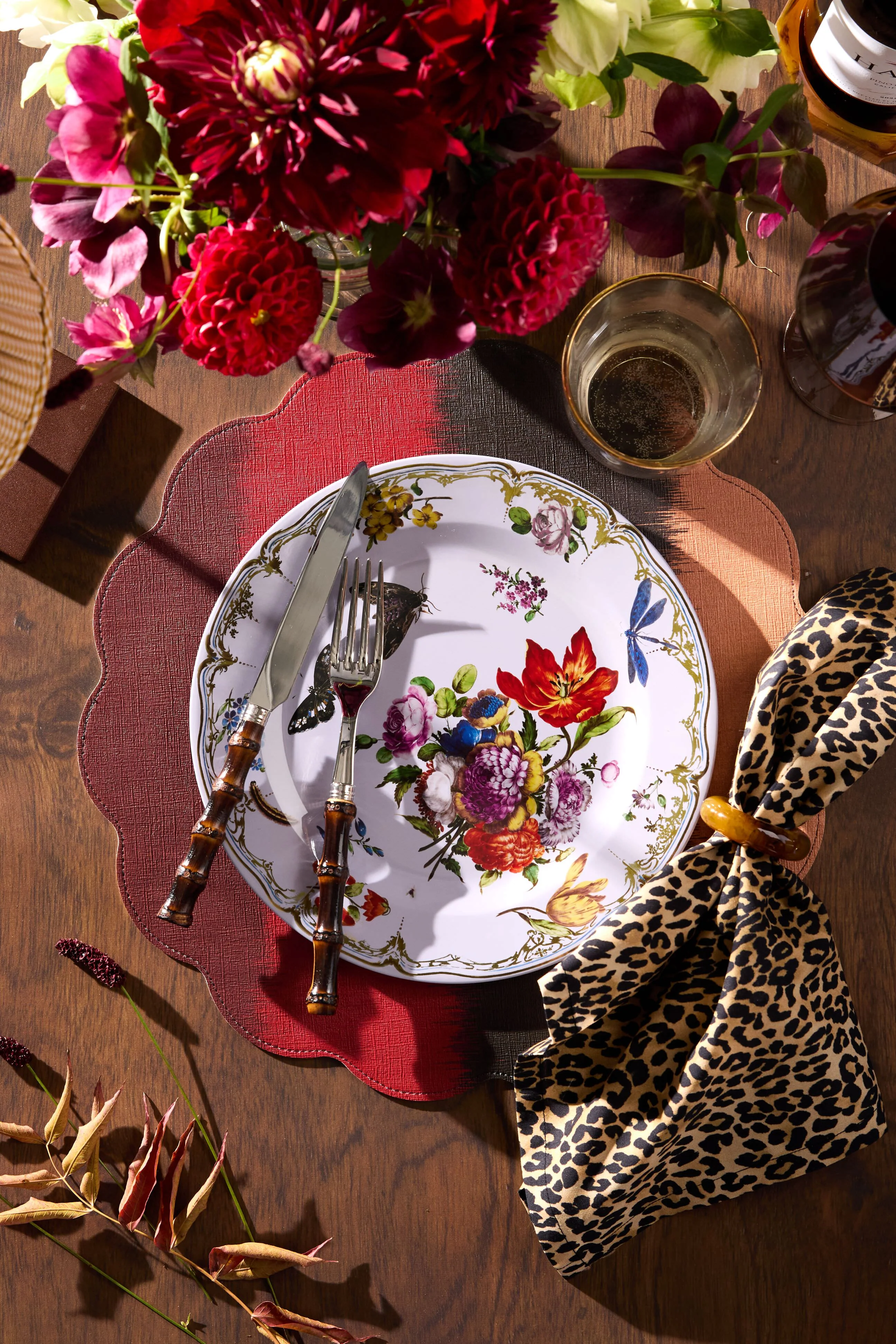 Baroque Floral Reversible Wipeable Placemats Set of 4 - Image 3