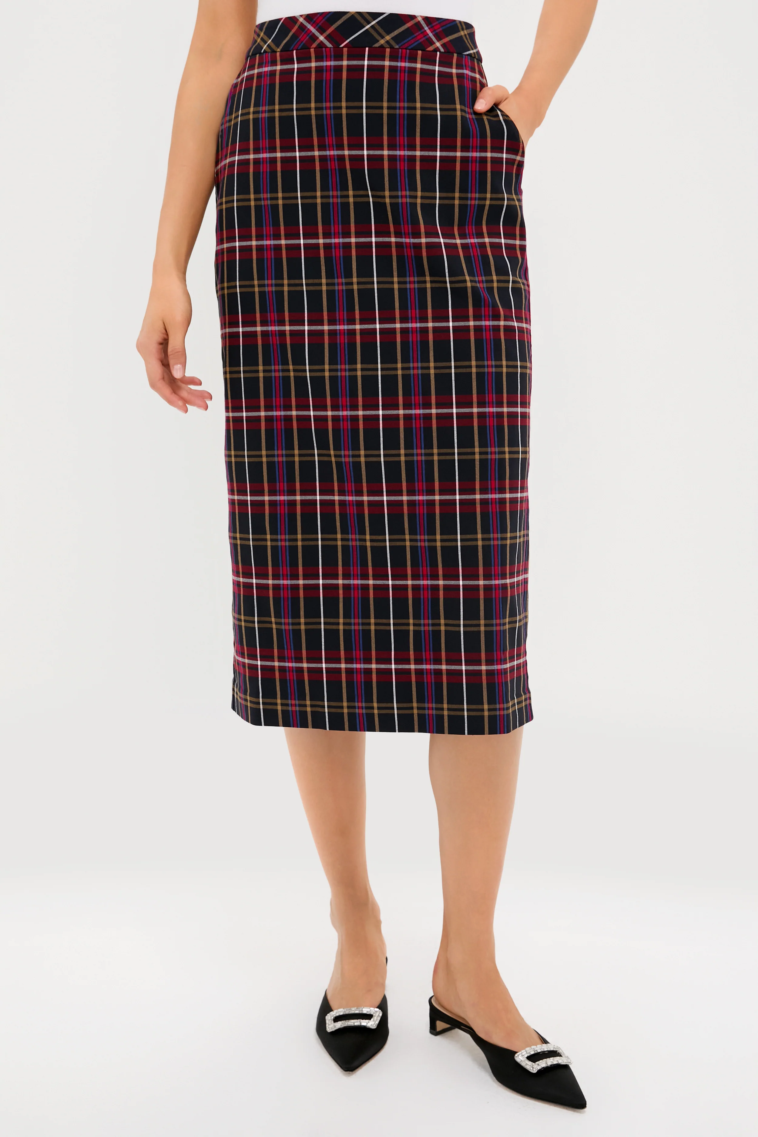Baroque Tartan Gwyneth Midi Skirt - Image 2