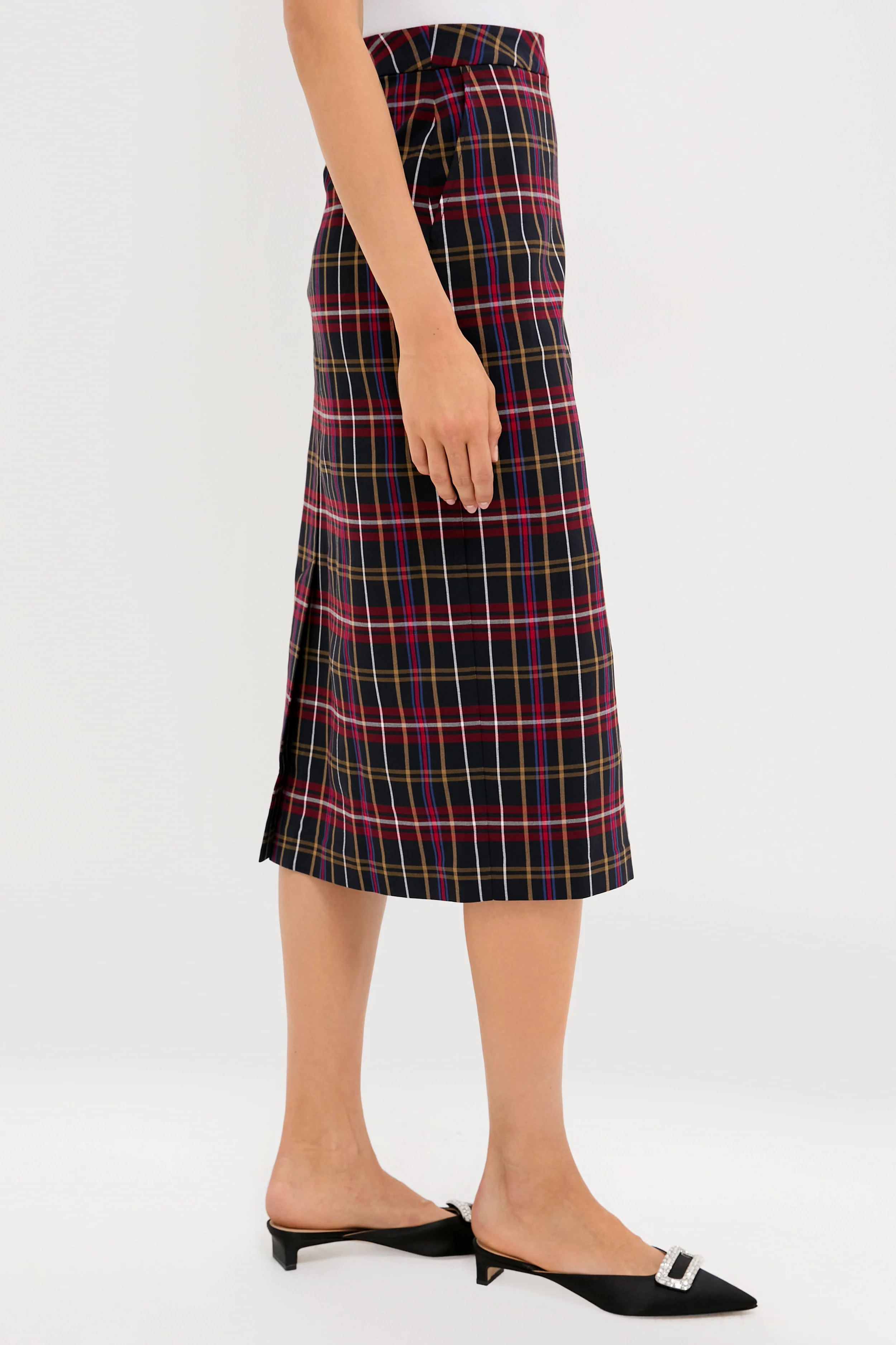Baroque Tartan Gwyneth Midi Skirt - Image 3