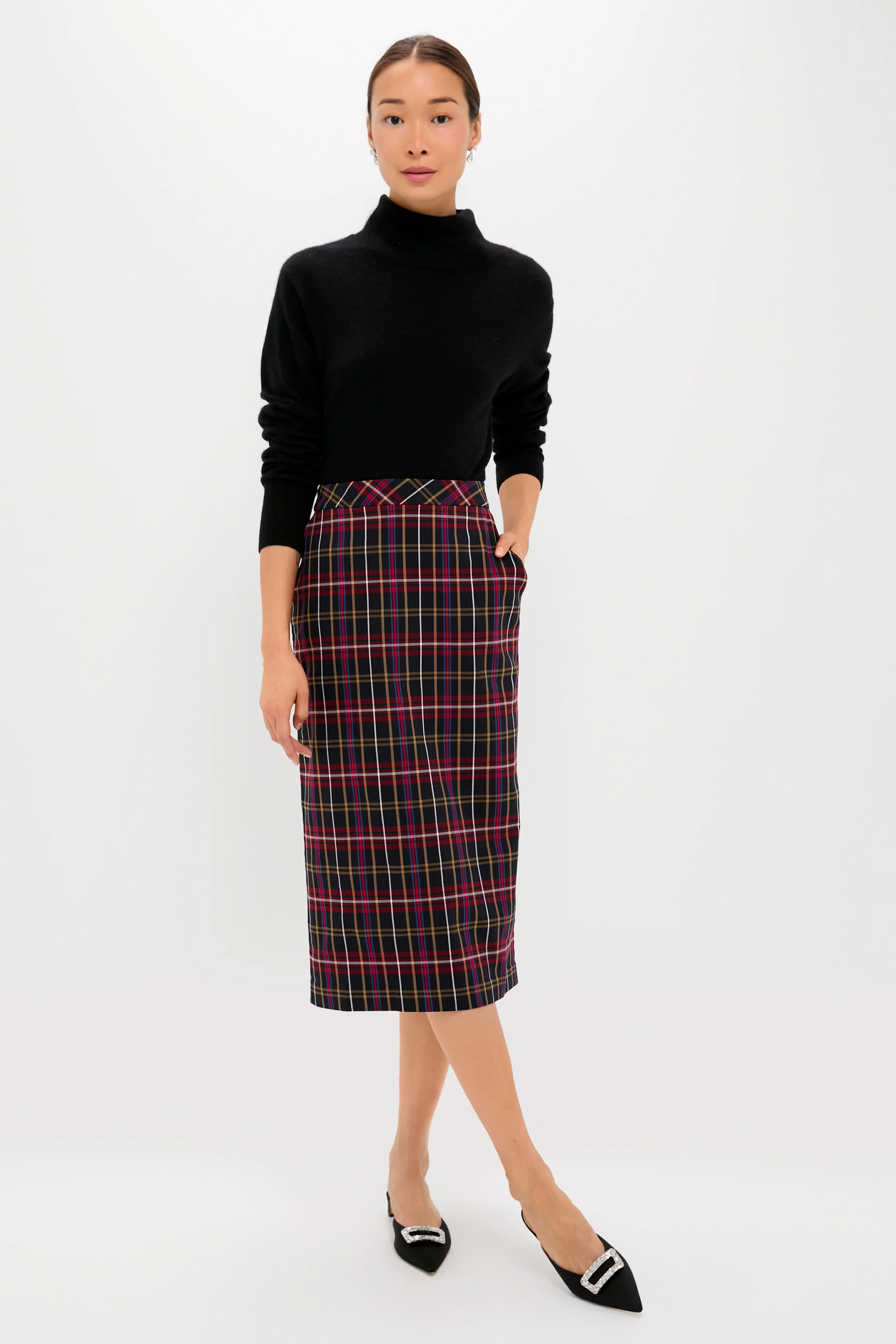 Baroque Tartan Gwyneth Midi Skirt - Image 6