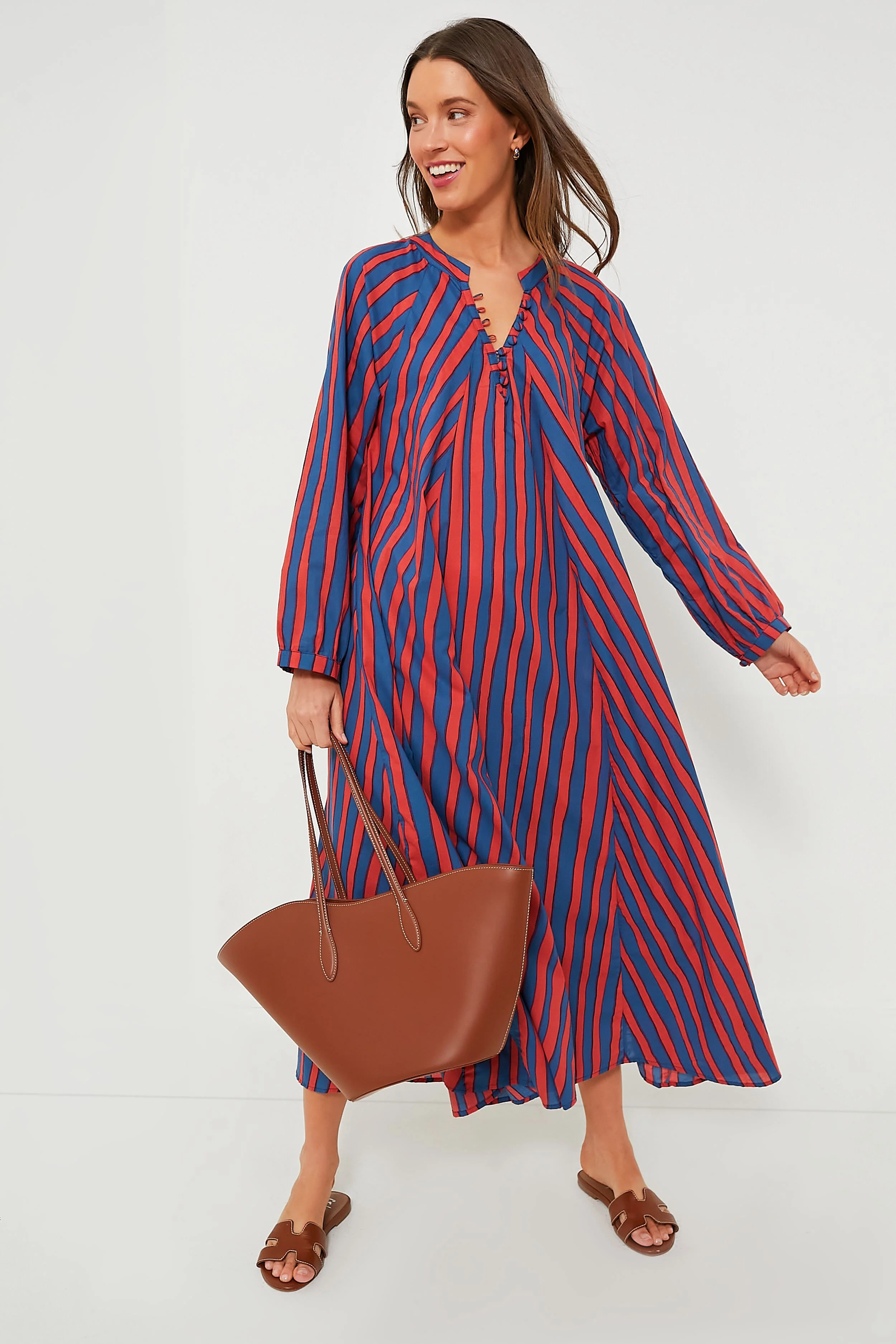 Batik Stripe Blood Orange Fiore Maxi Dress - Image 2
