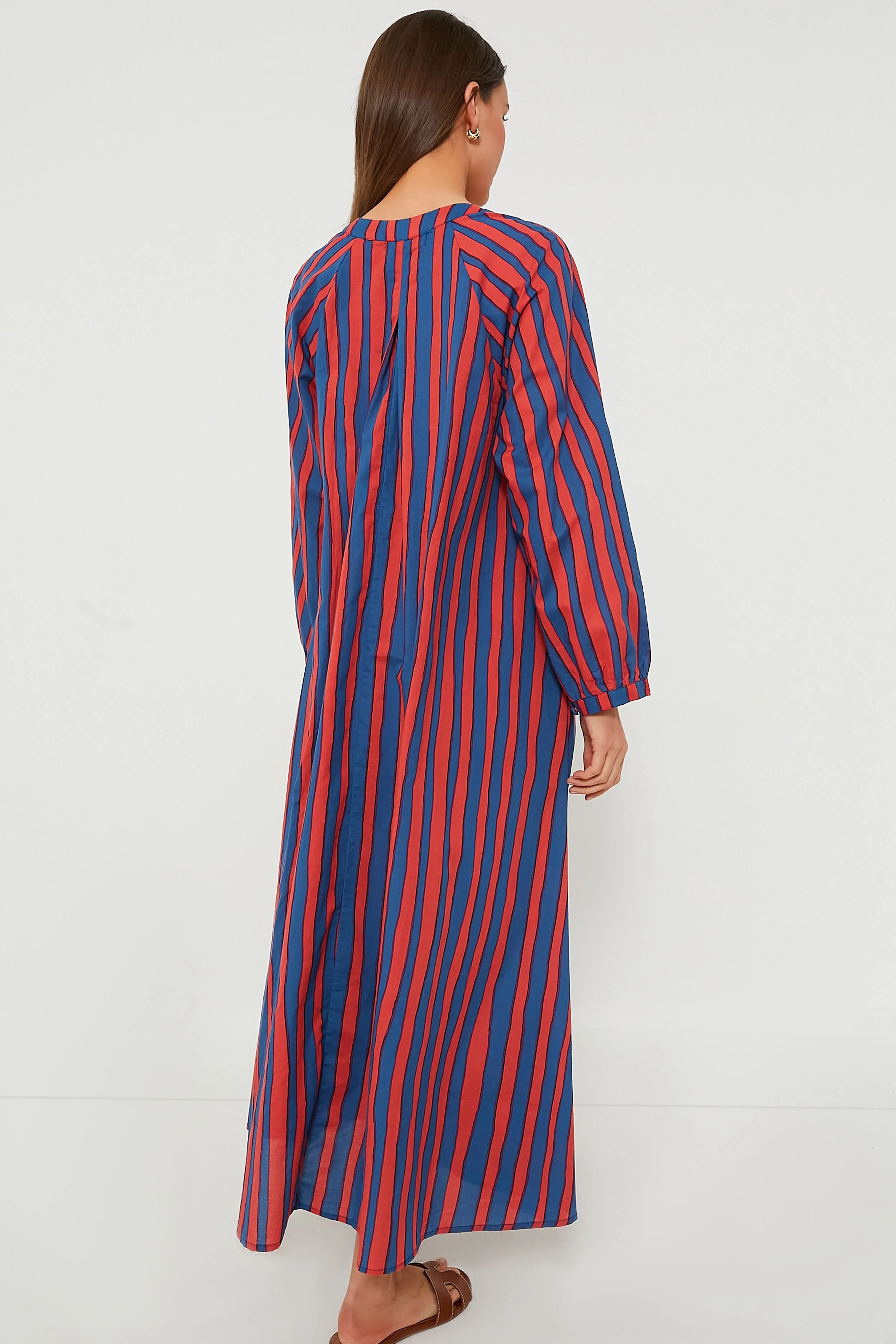 Batik Stripe Blood Orange Fiore Maxi Dress - Image 4